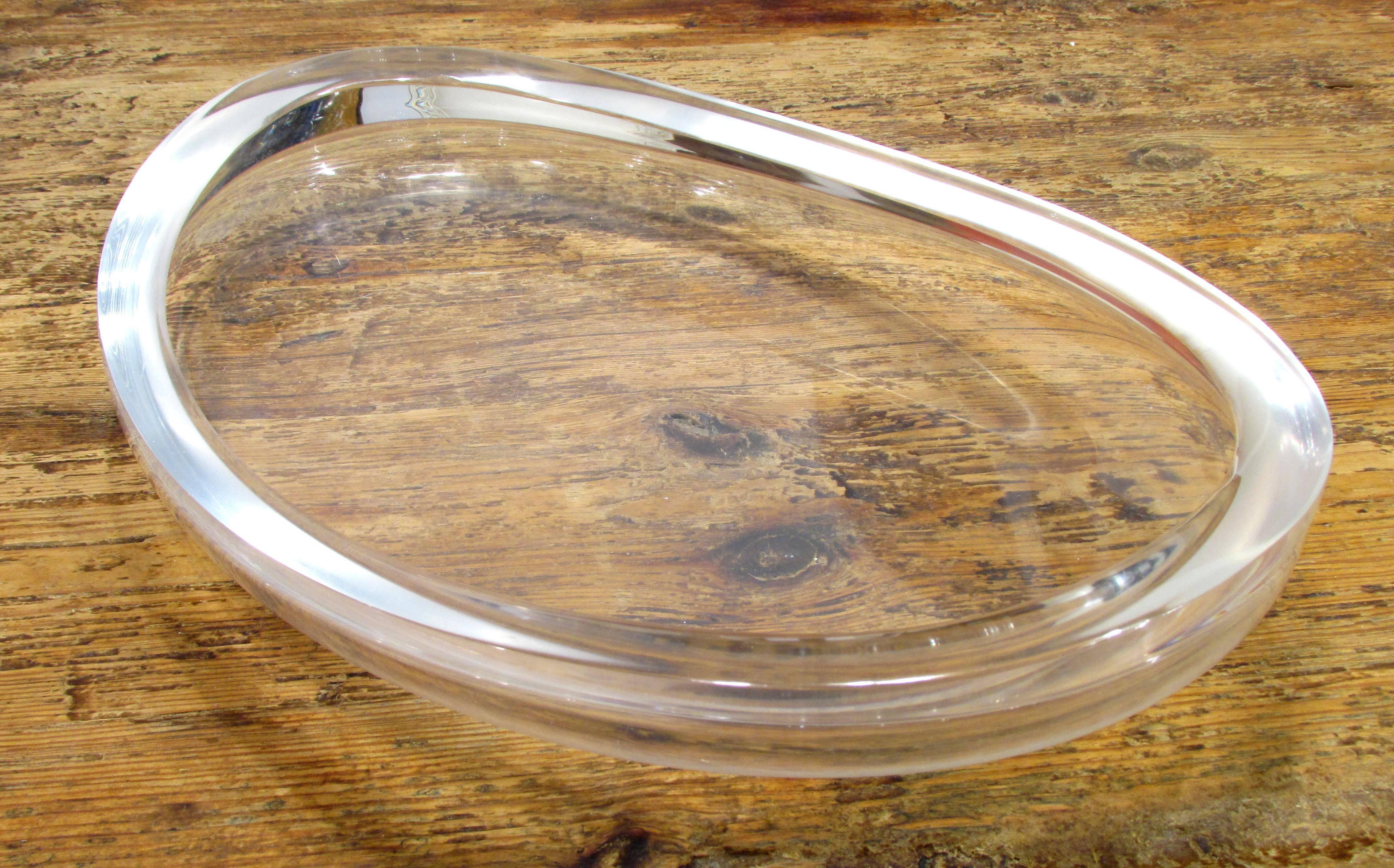 American Large Lucite Oval Bowl