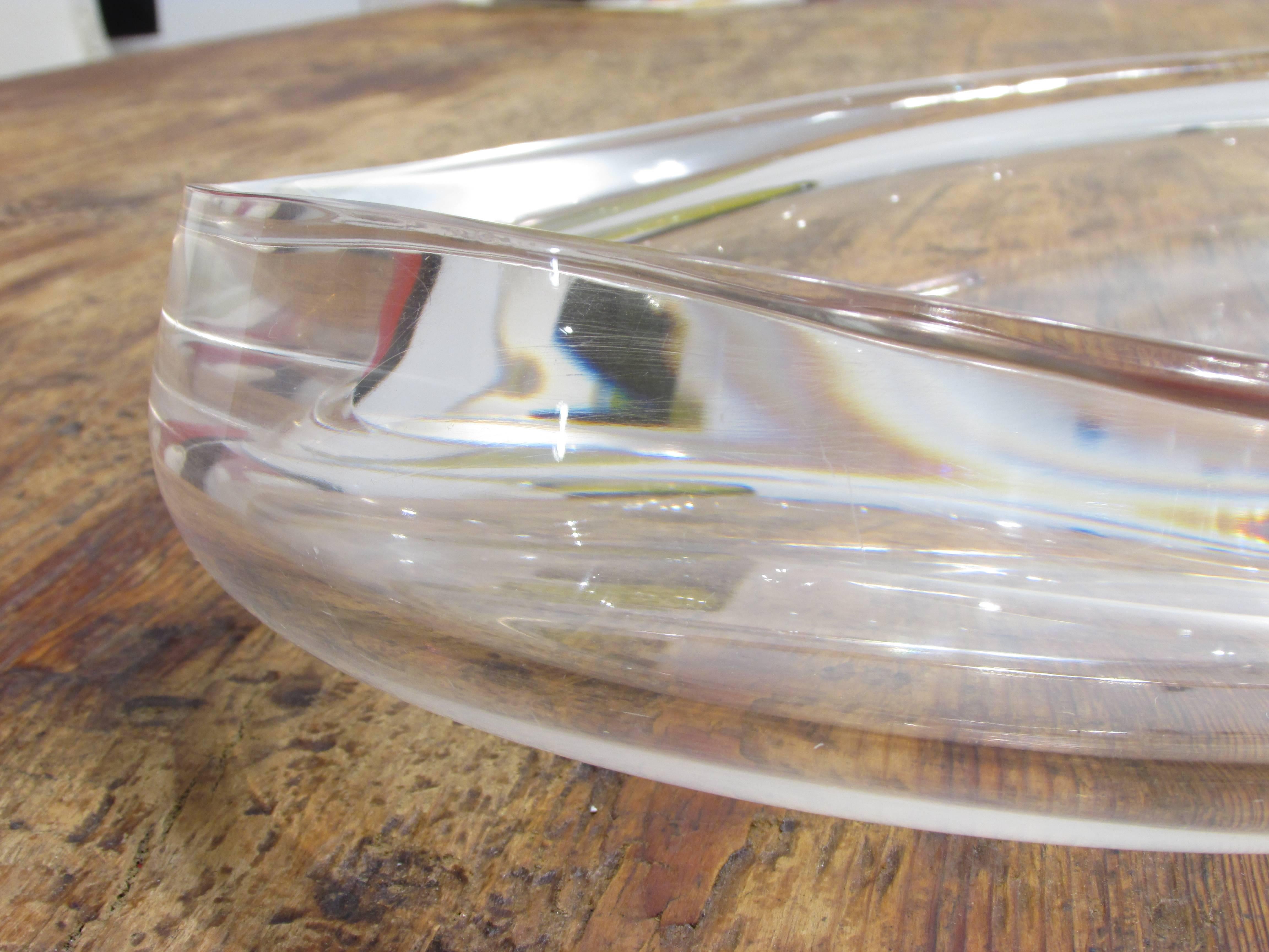 Large Lucite Oval Bowl 2
