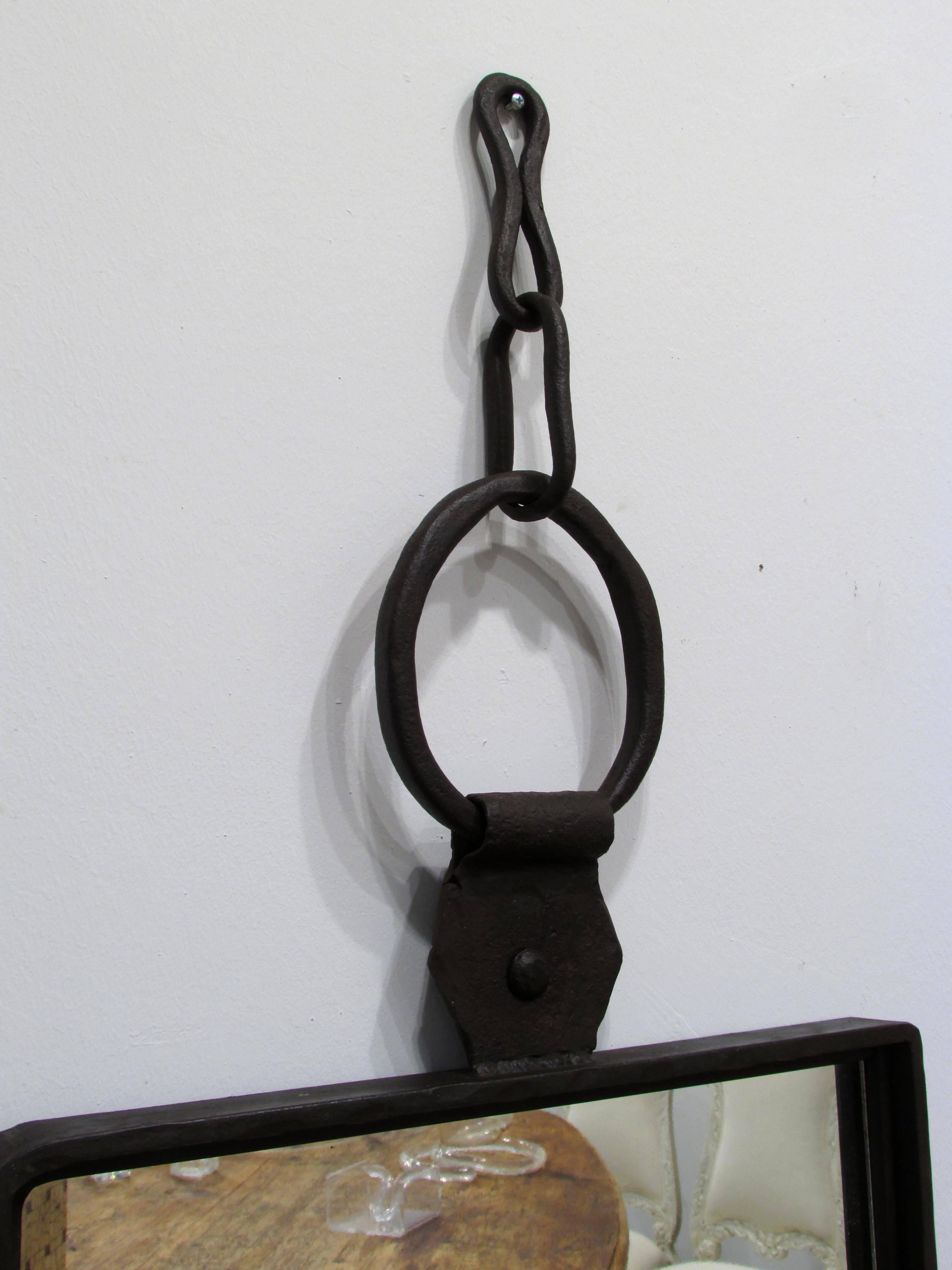 French Hand-Wrought Iron Mirror