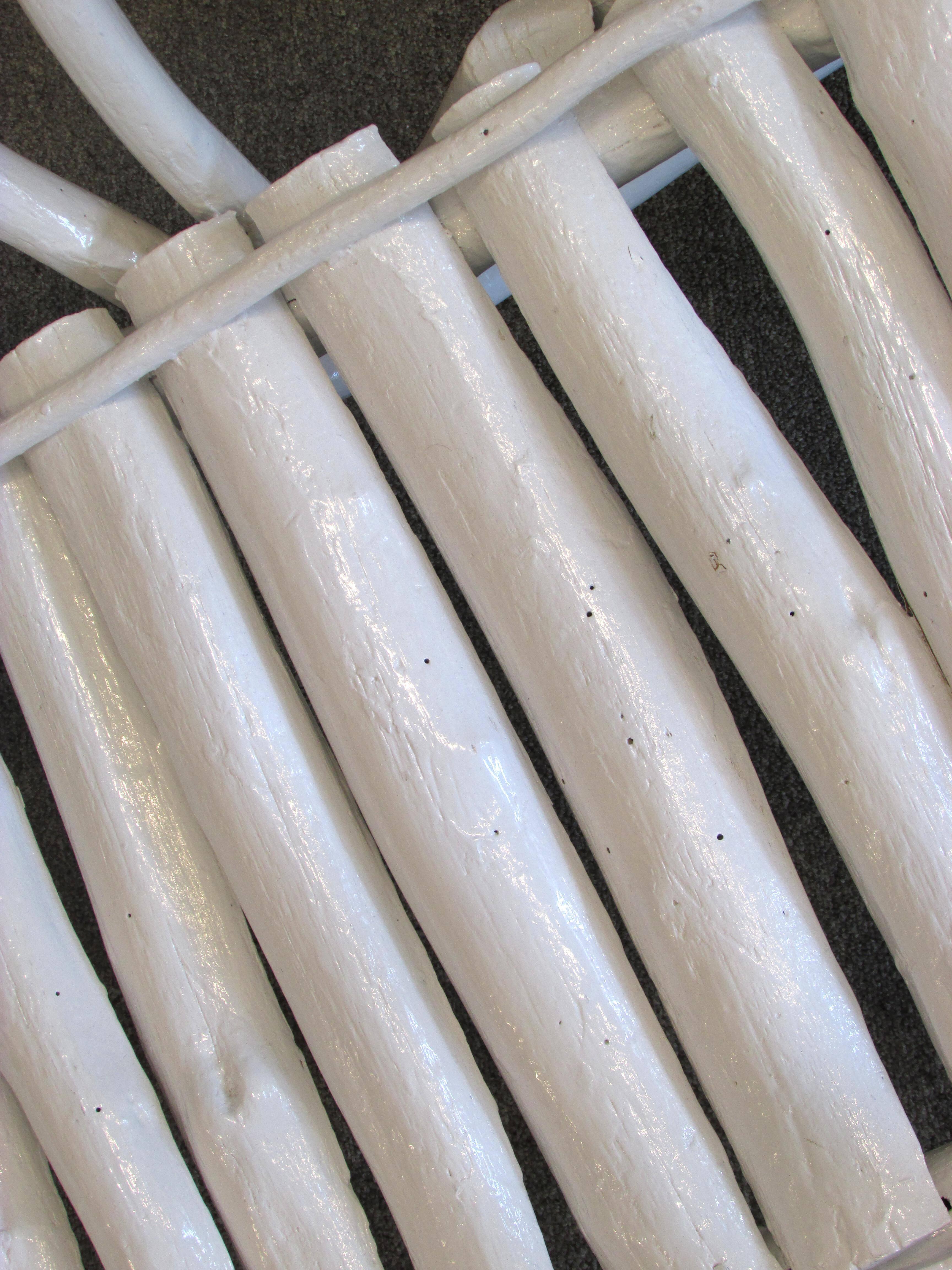 Rustic White Twig Bench 2