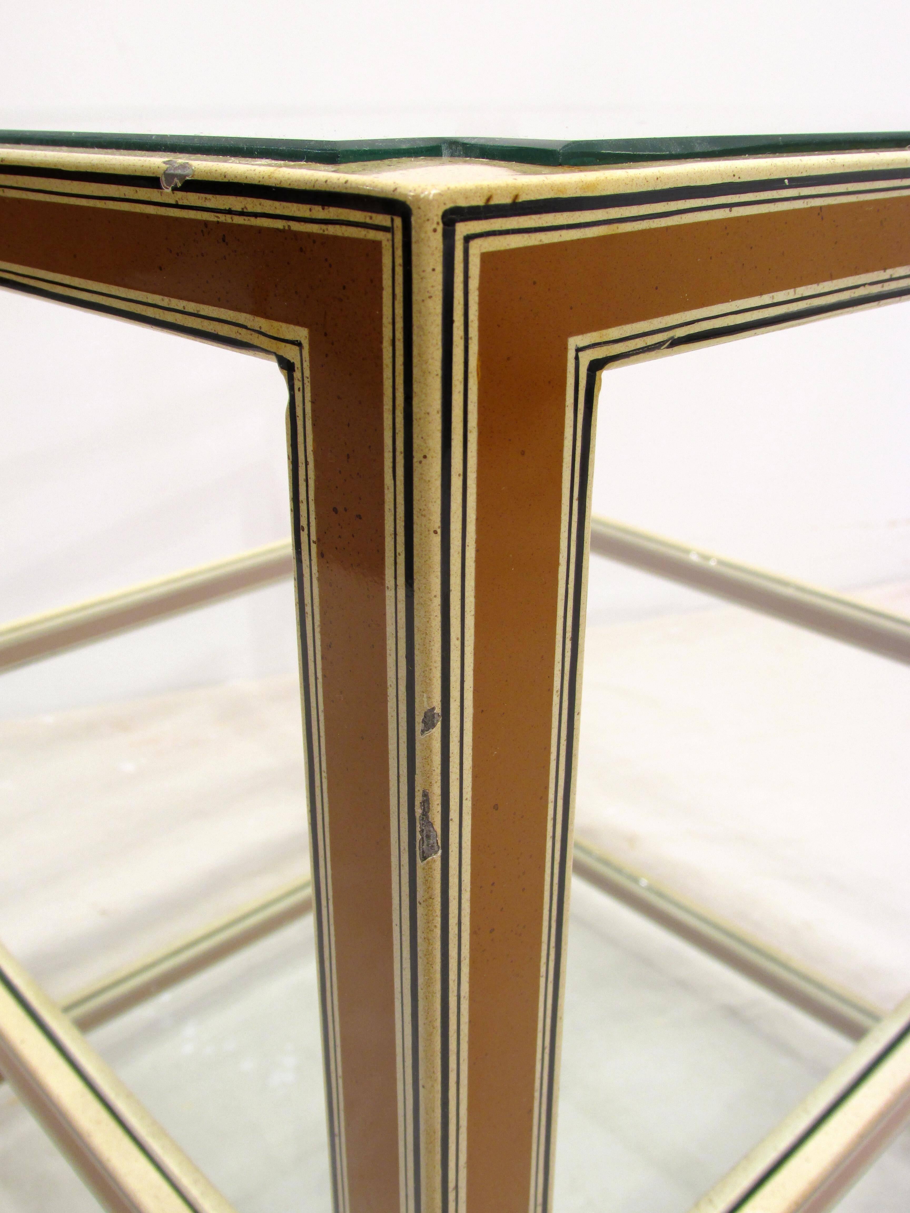 Late 20th Century Enameled Three-Tier Side Table