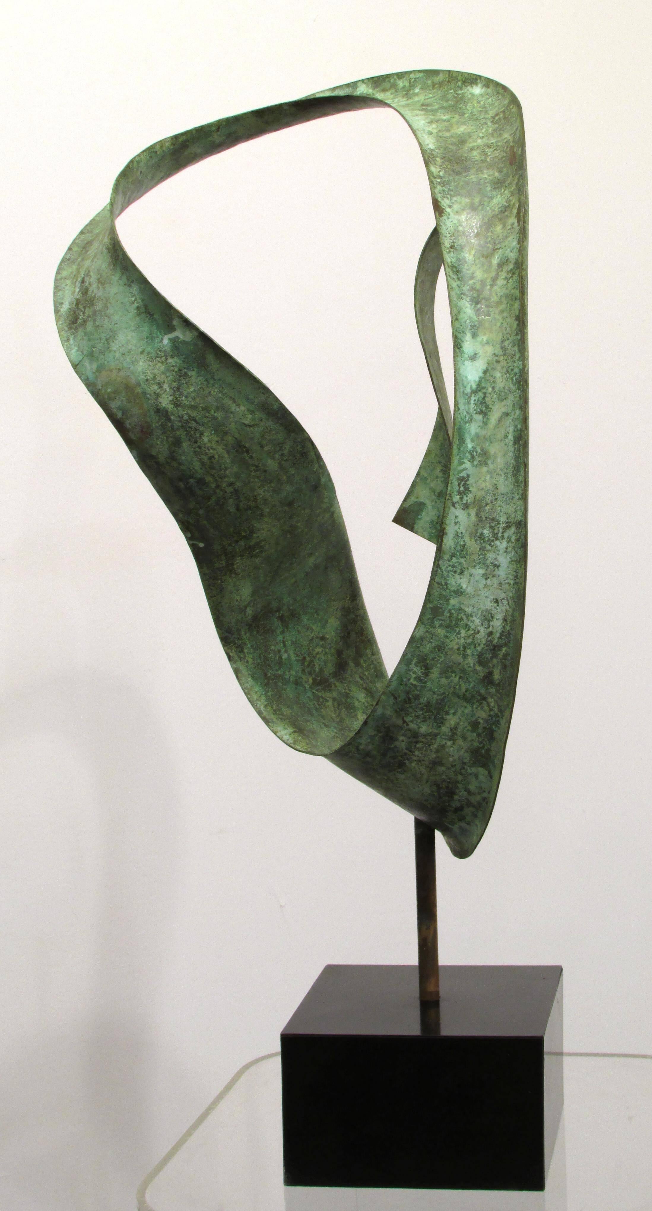 Patinated Abstract Copper Sculpture