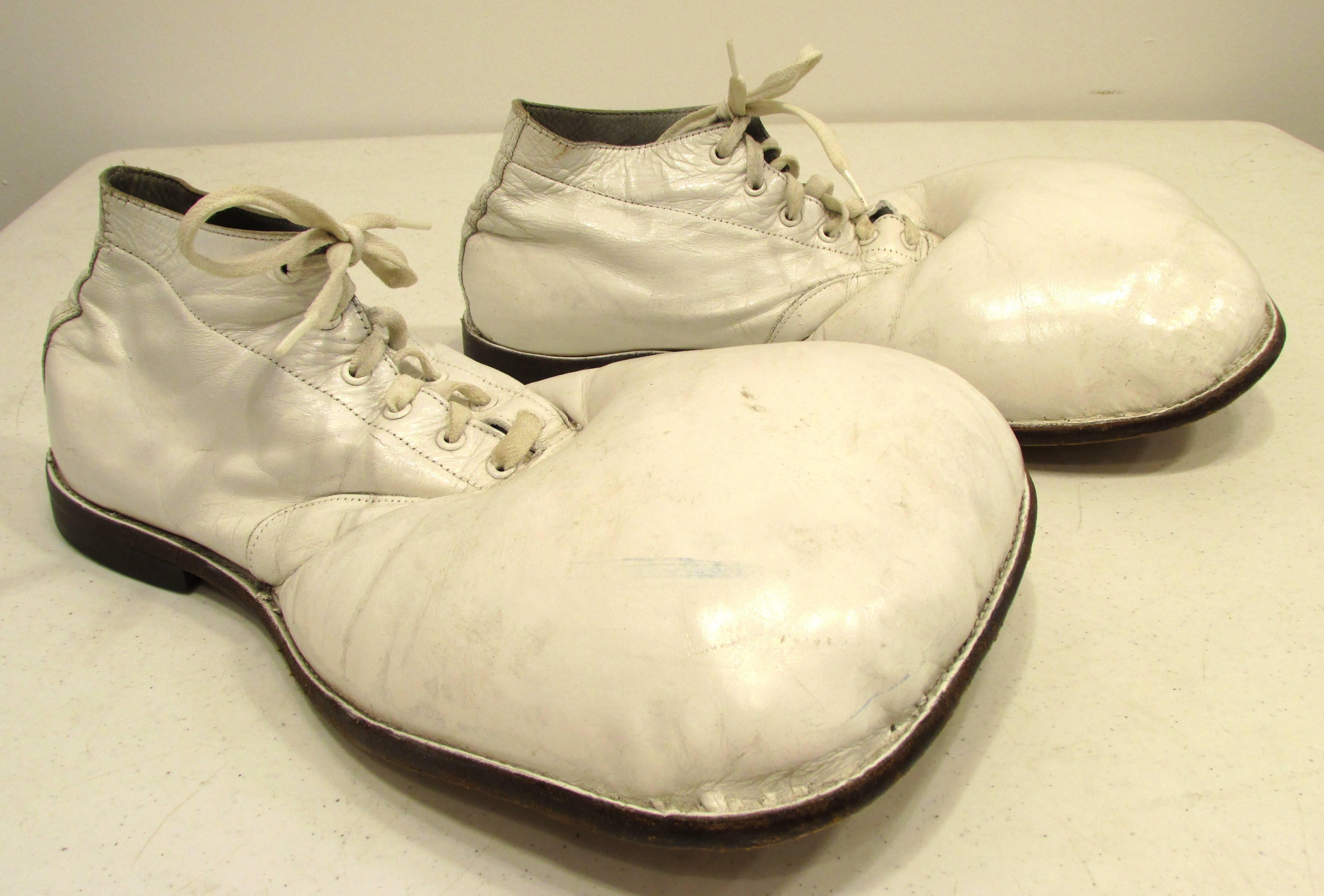 Pair of white formal clown shoes from my clown shoe collection.