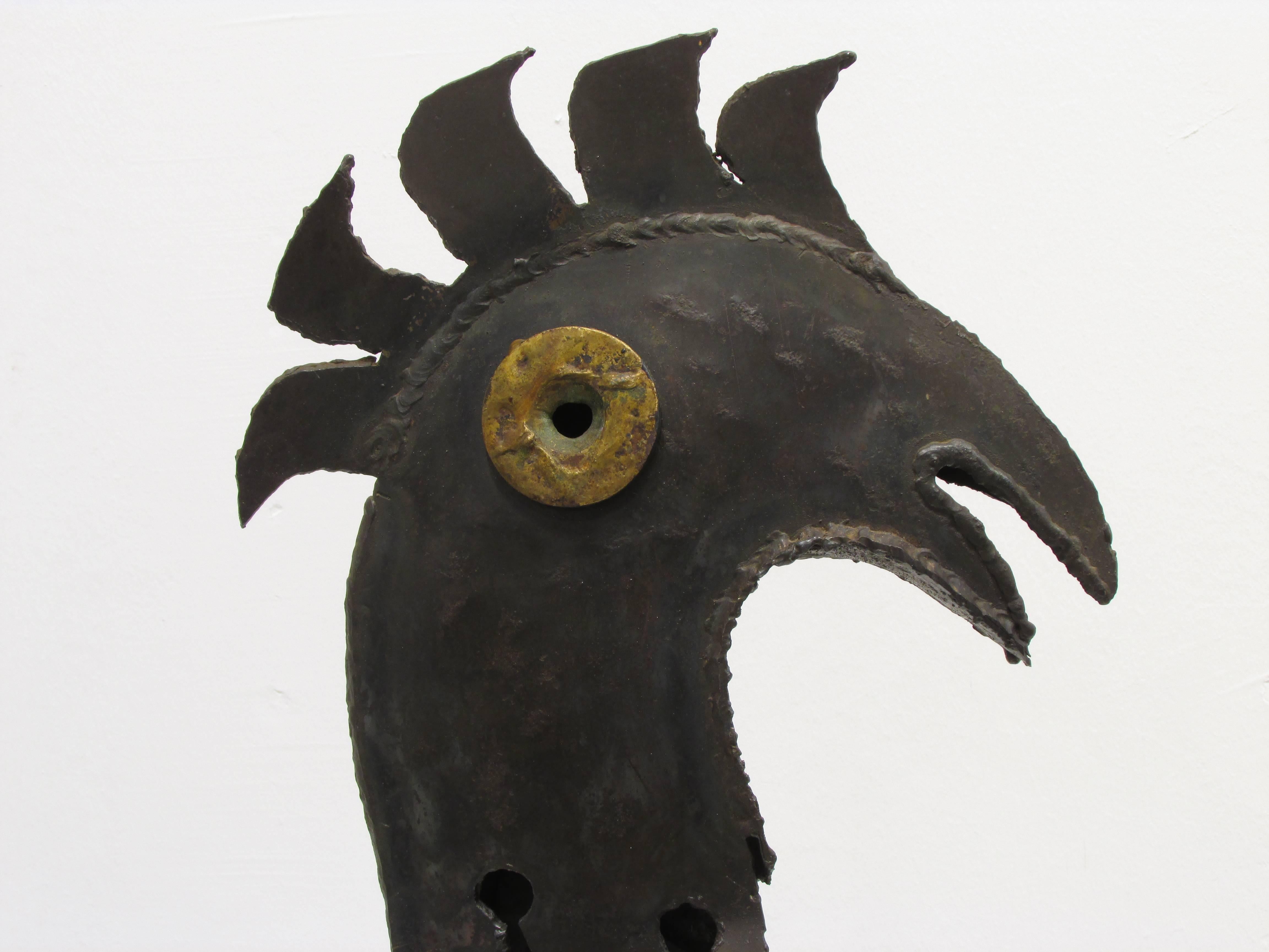 Haitian Metal Rooster Goat Sculpture For Sale 3