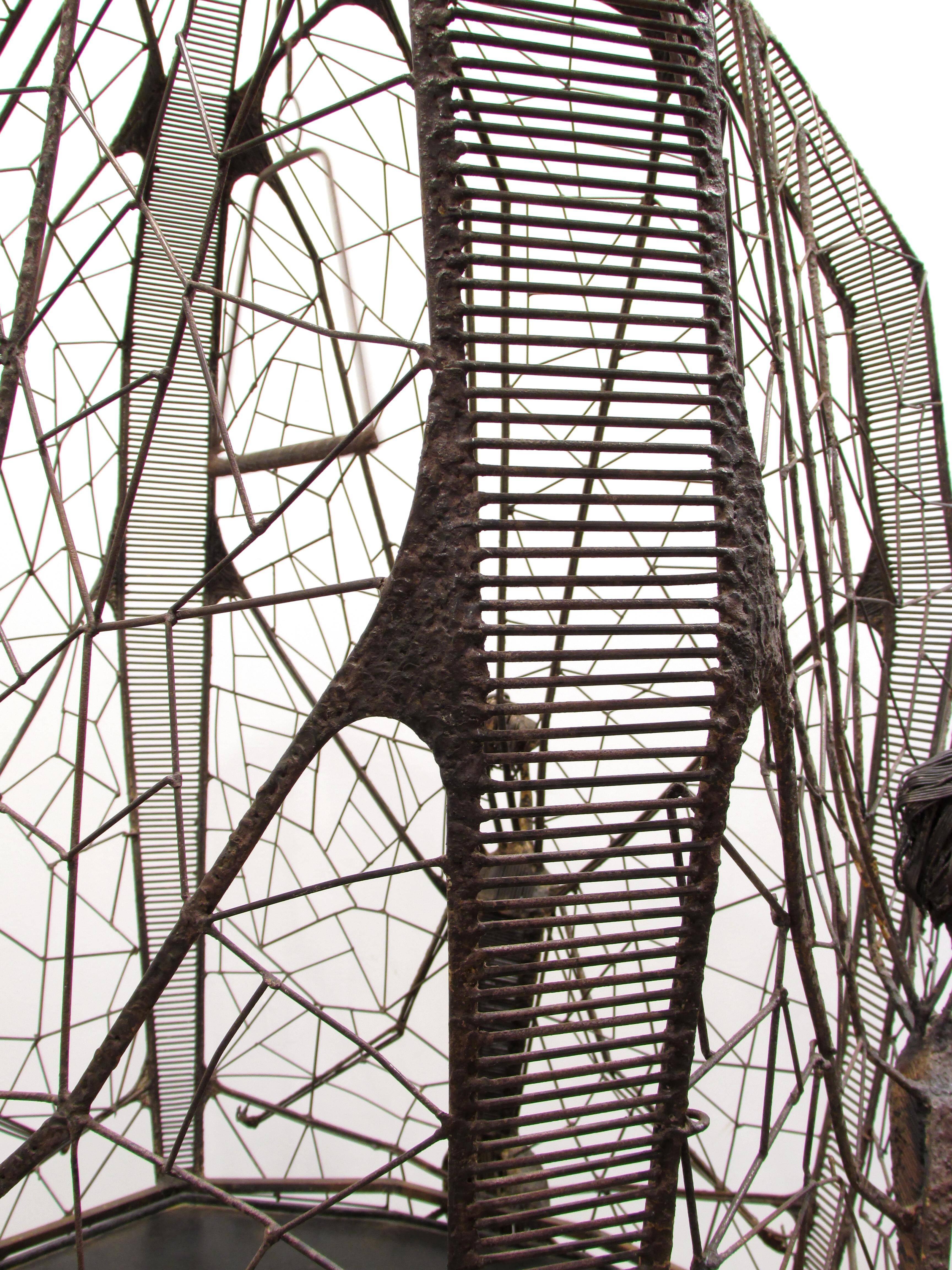Metal Huge Spider Web Sculptural Birdcage
