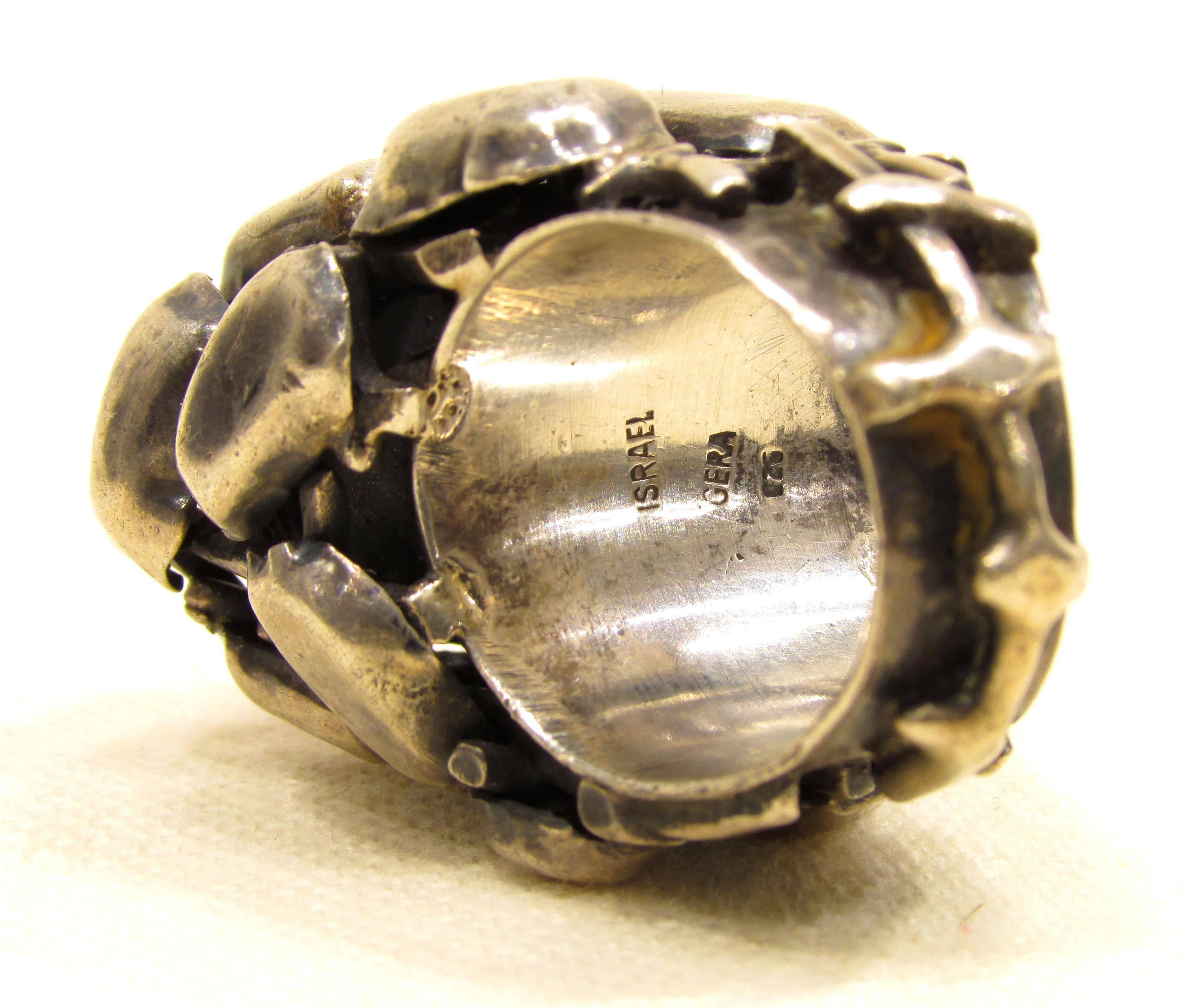 Sterling Silver Rachel Gera Huge Modernist Ring