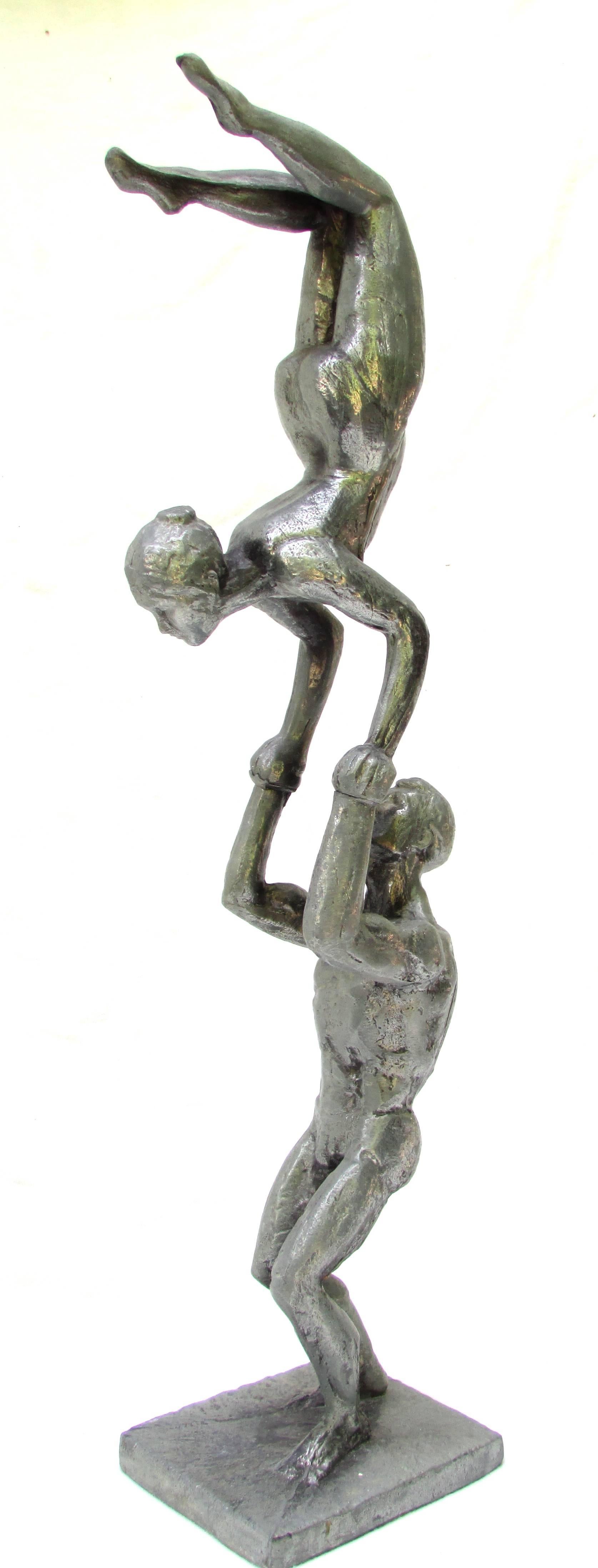Aluminium Acrobat Sculpture In Excellent Condition For Sale In High Point, NC