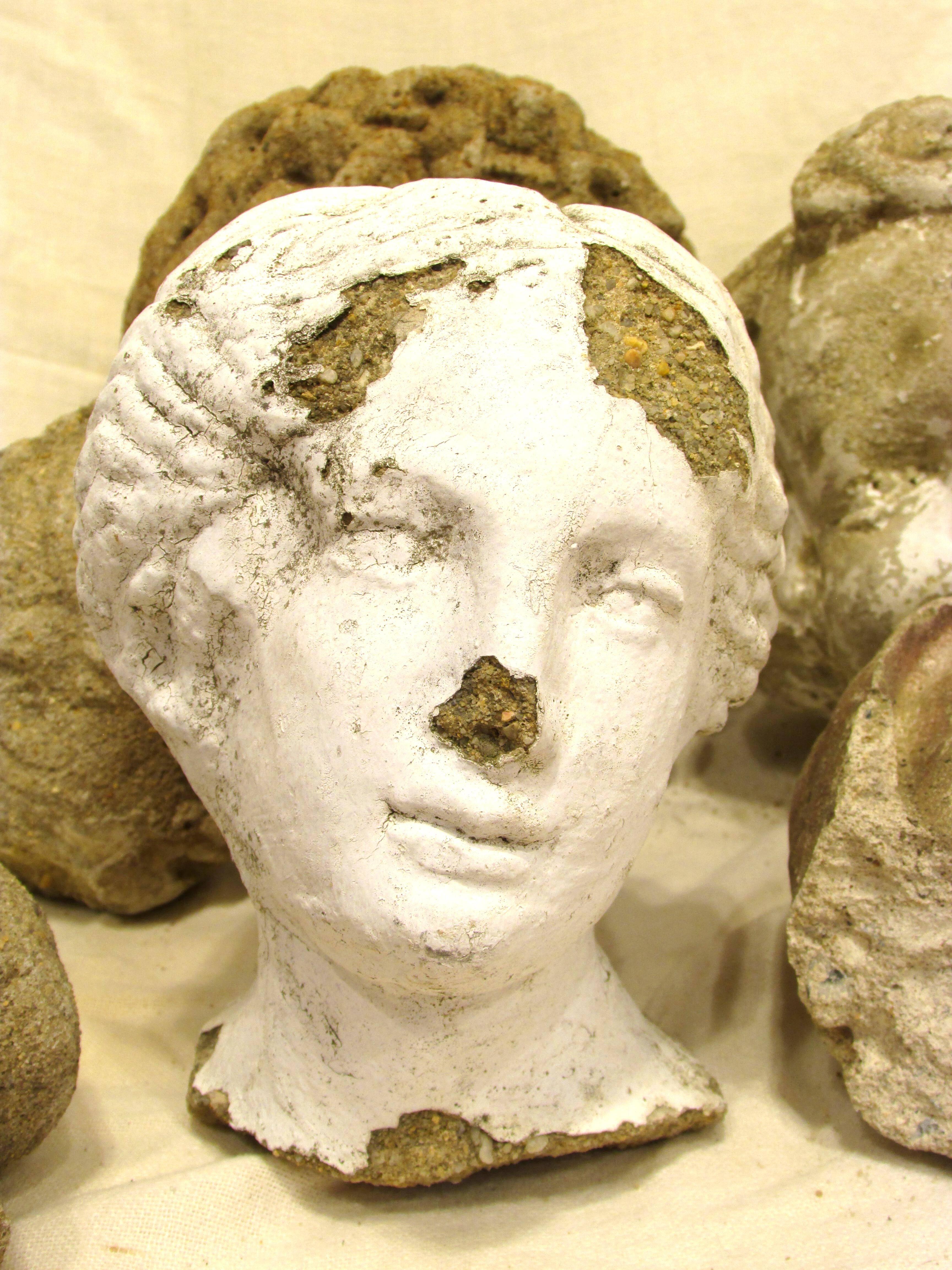 Collection of Cast Stone Heads For Sale 3