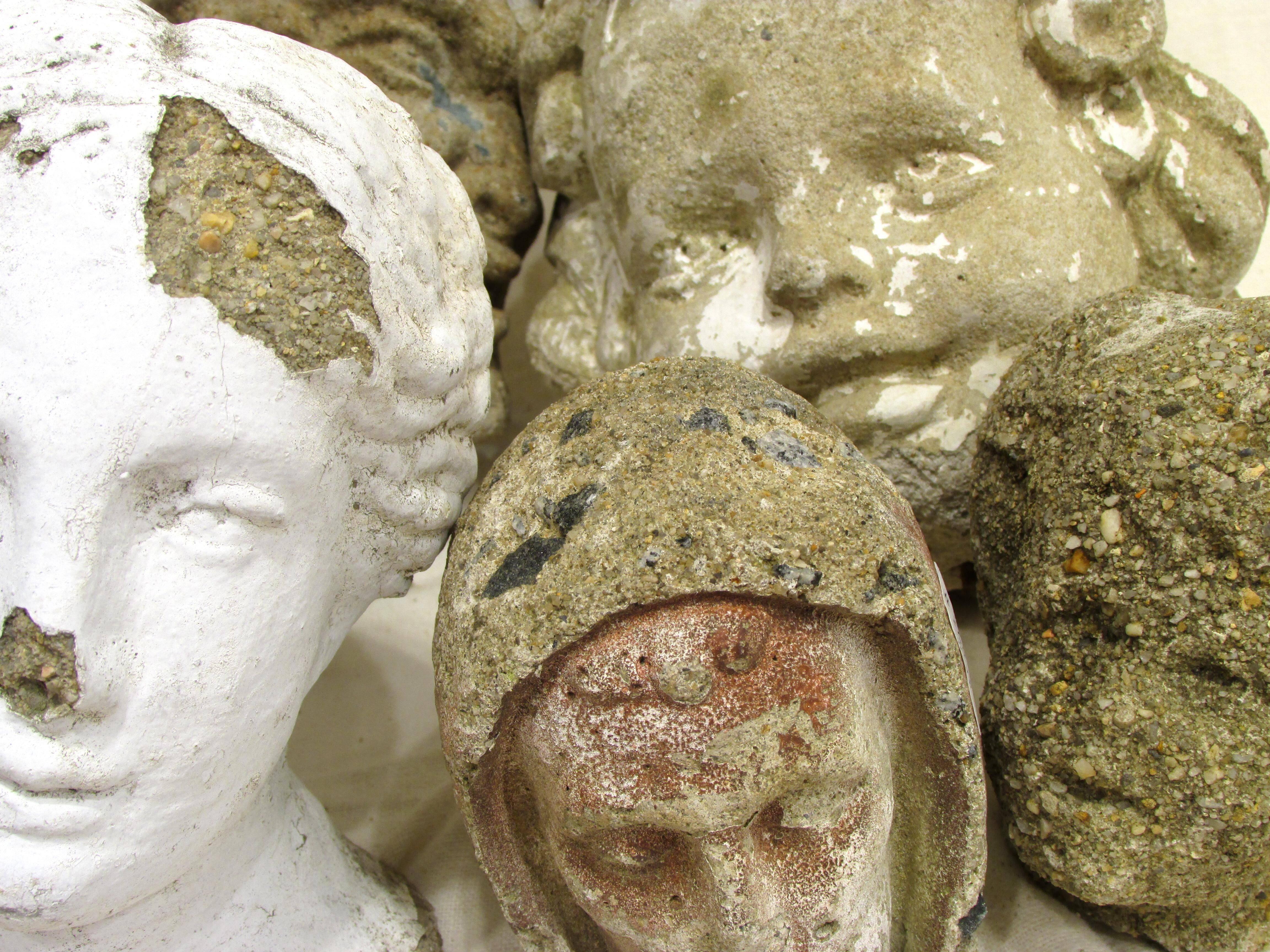 Collection of Cast Stone Heads For Sale 1