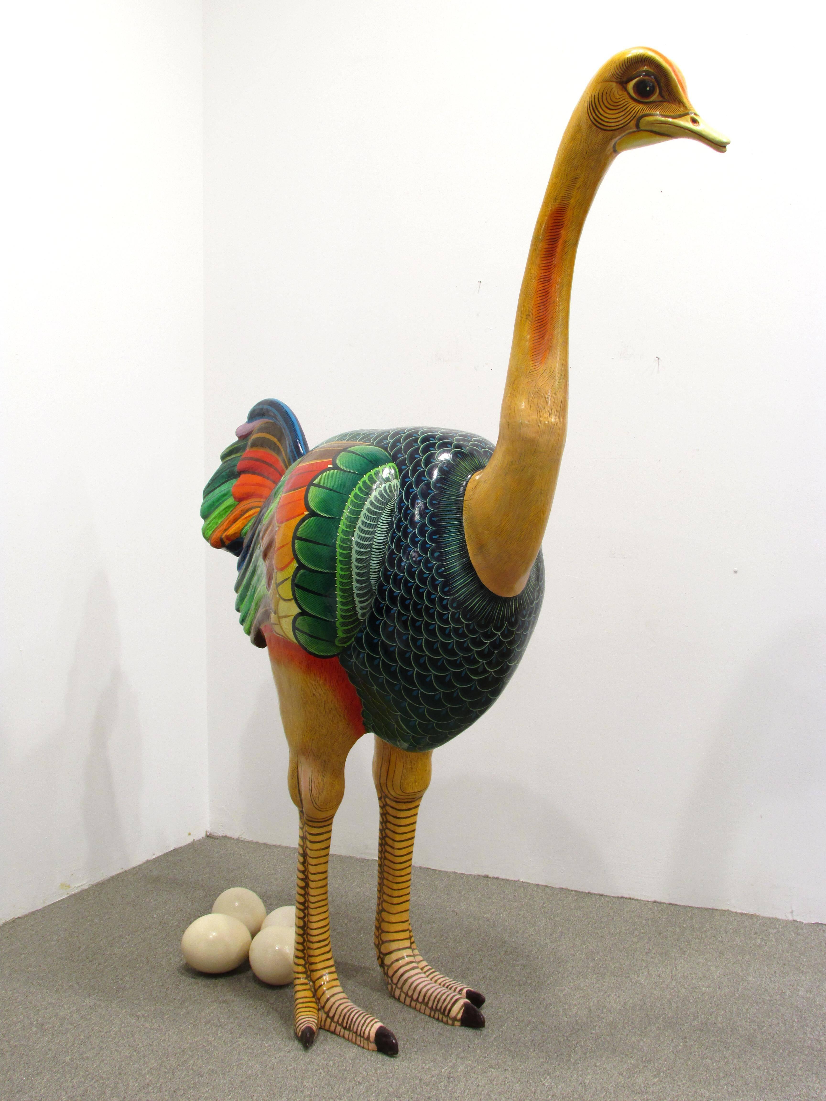 Lifesize Ostrich Sculpture by Sergio Bustamante at 1stDibs
