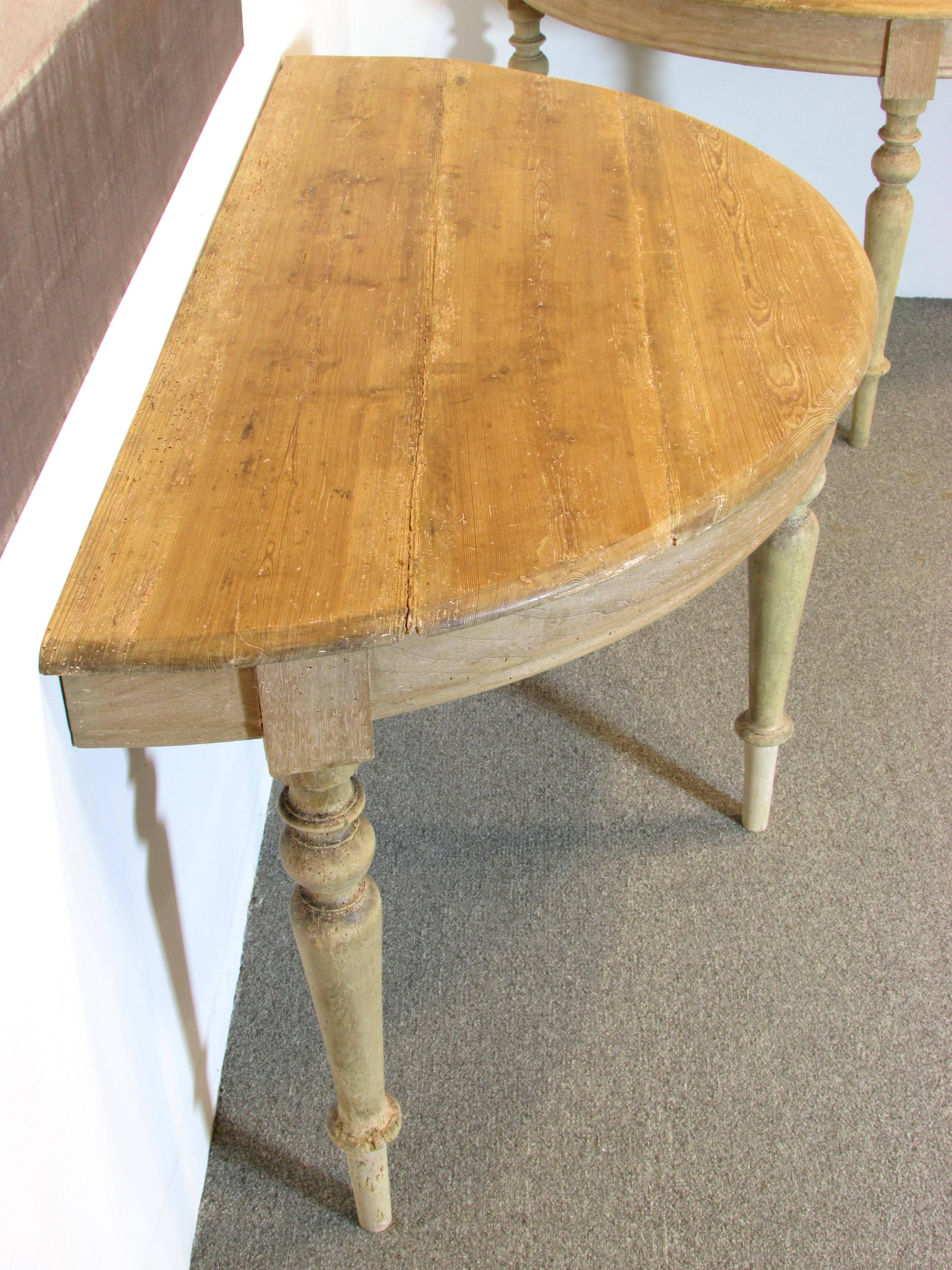 Pair of Demilune Tables For Sale 1