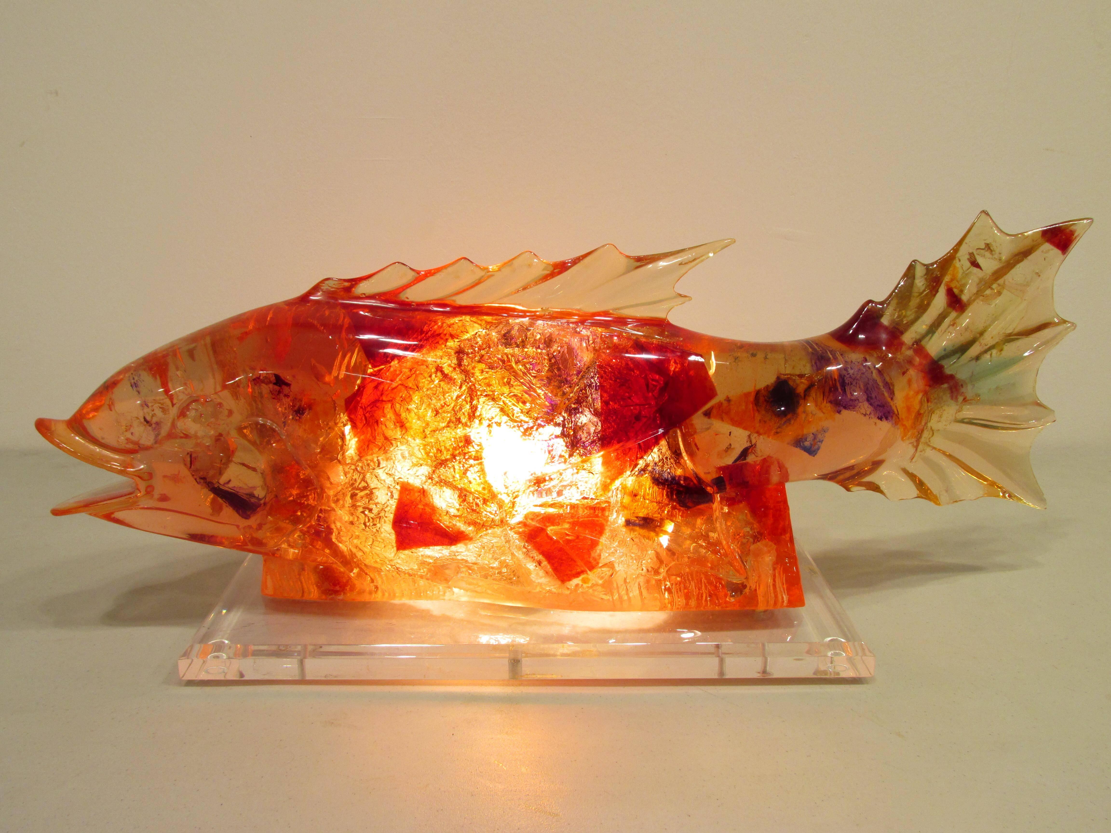 Artist Resin Fish Lamp For Sale 3