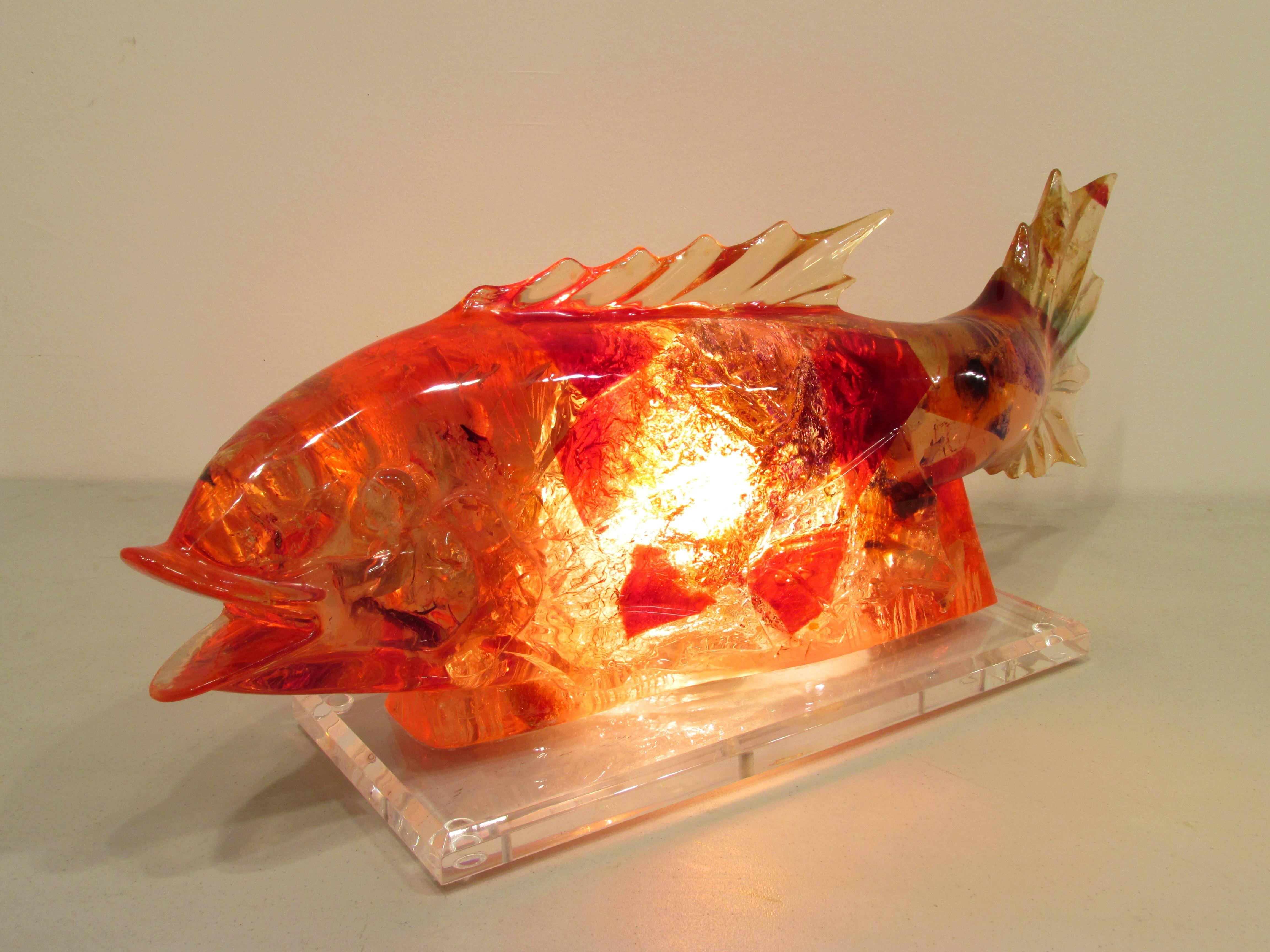 Artist Resin Fish Lamp For Sale 4