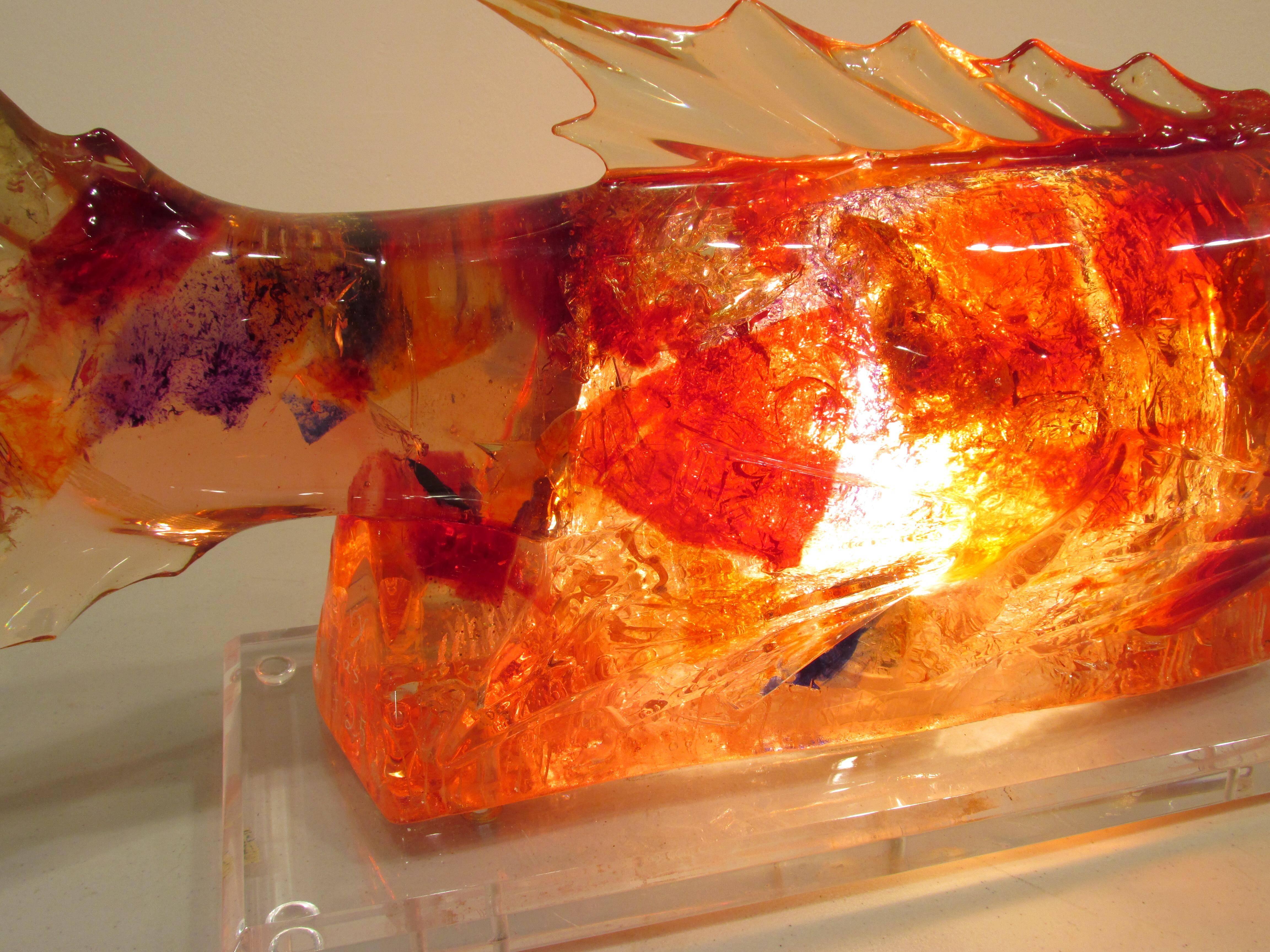 Artist Resin Fish Lamp For Sale 5