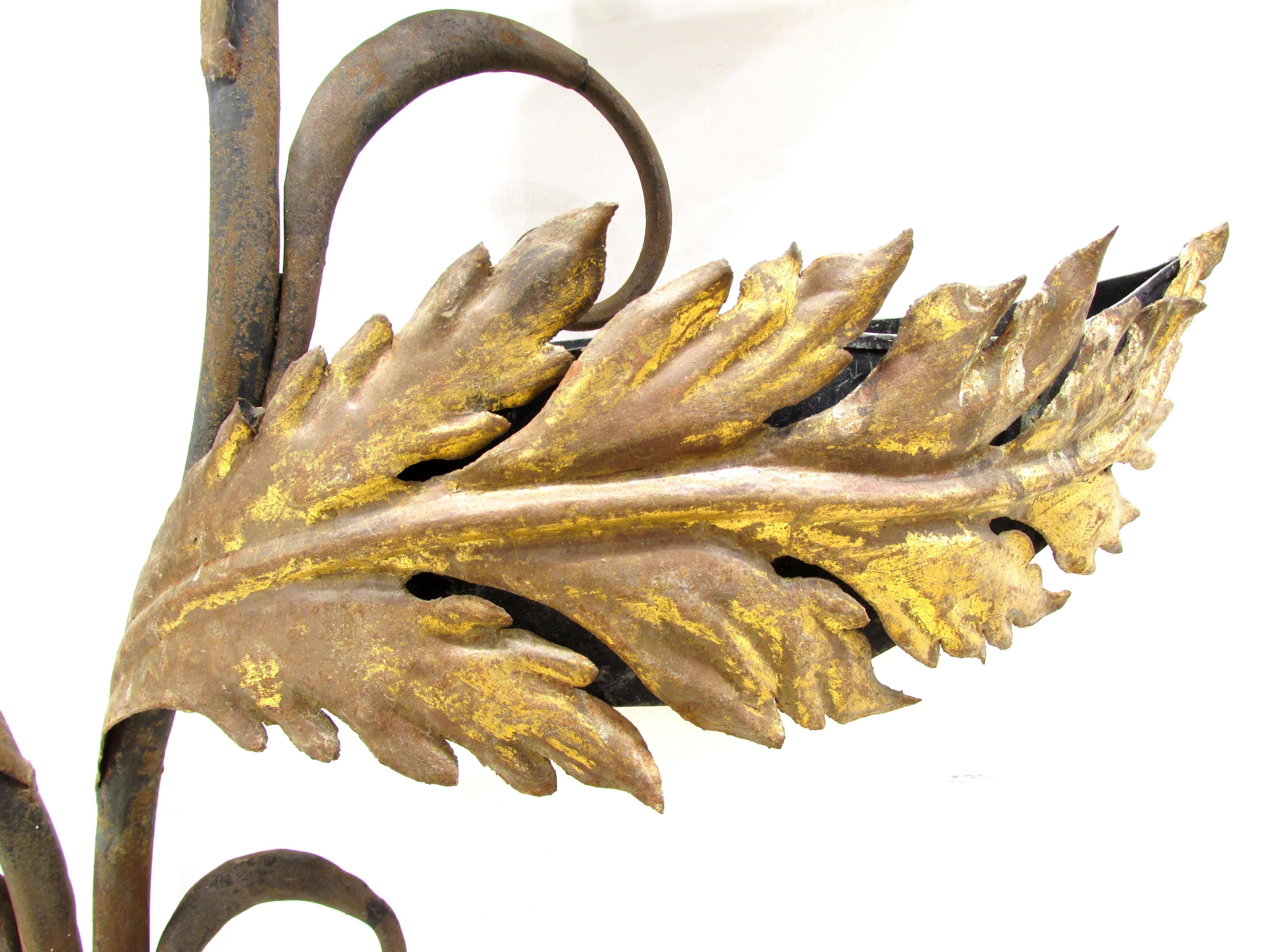 Wrought Iron and Gilt Garden Wall Hanging For Sale 1