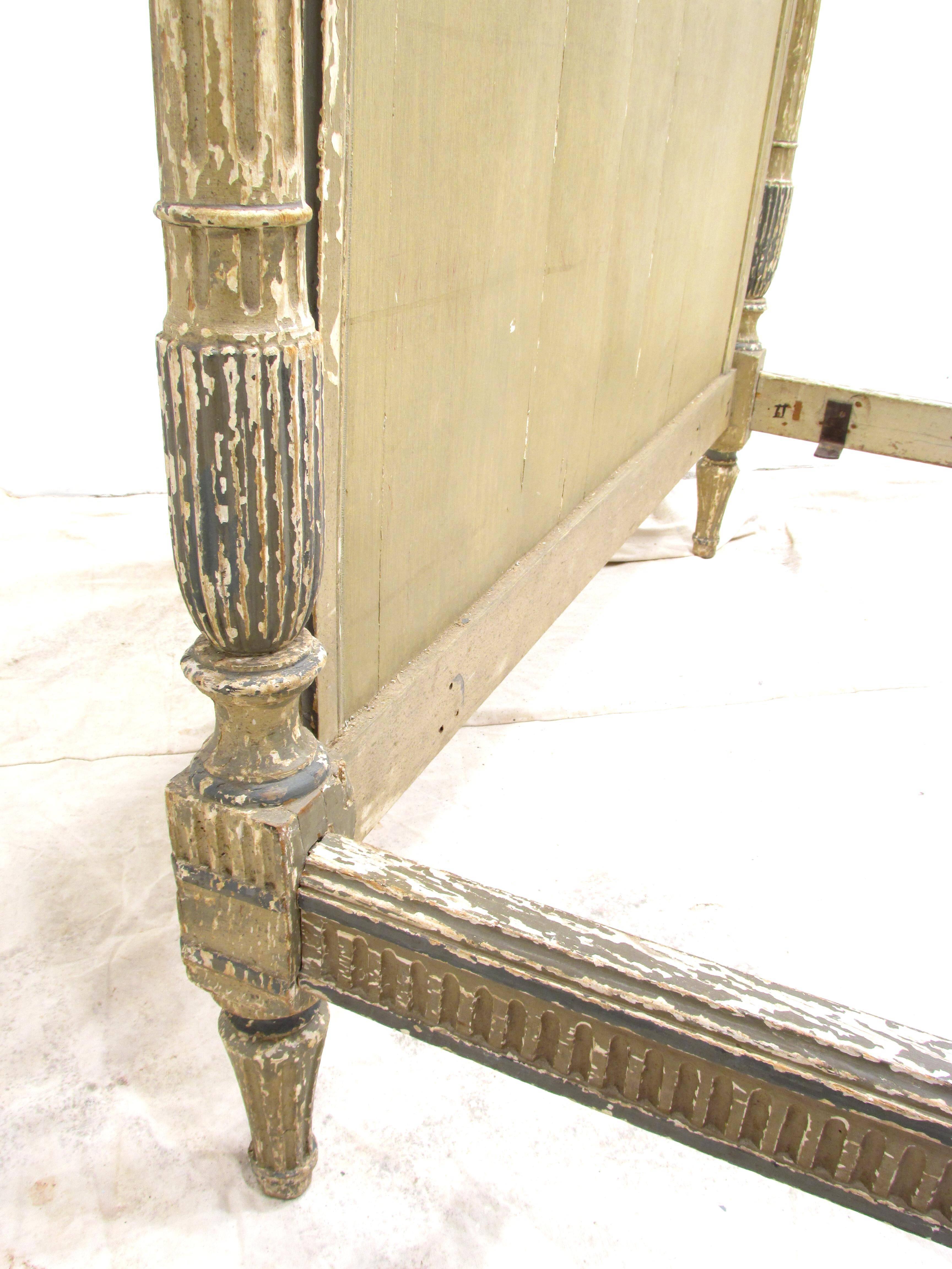 Antique French Painted Louis XVI Directorie Bed For Sale 1