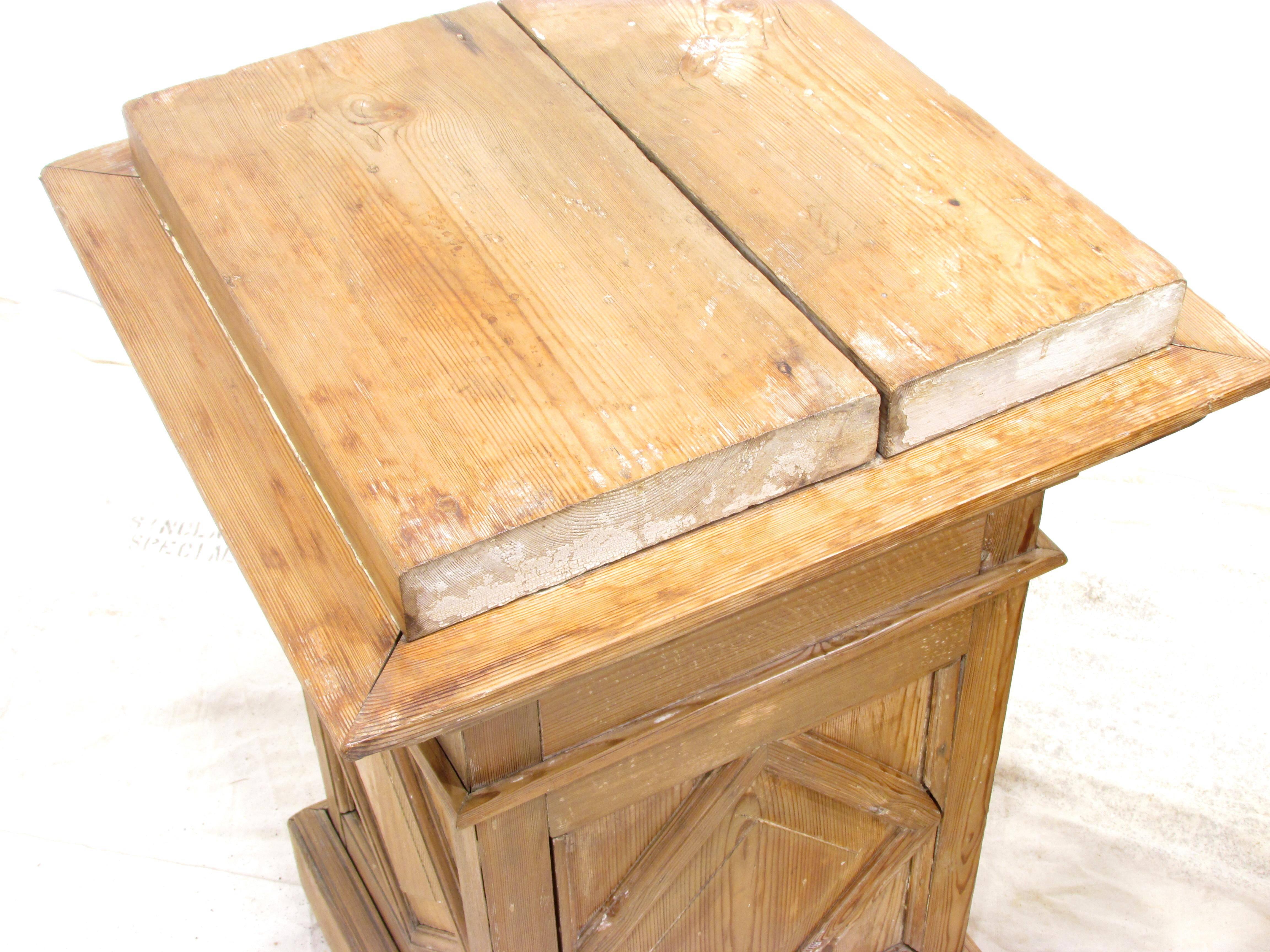 Pair Antique Weathered Pine Pedestals For Sale 3