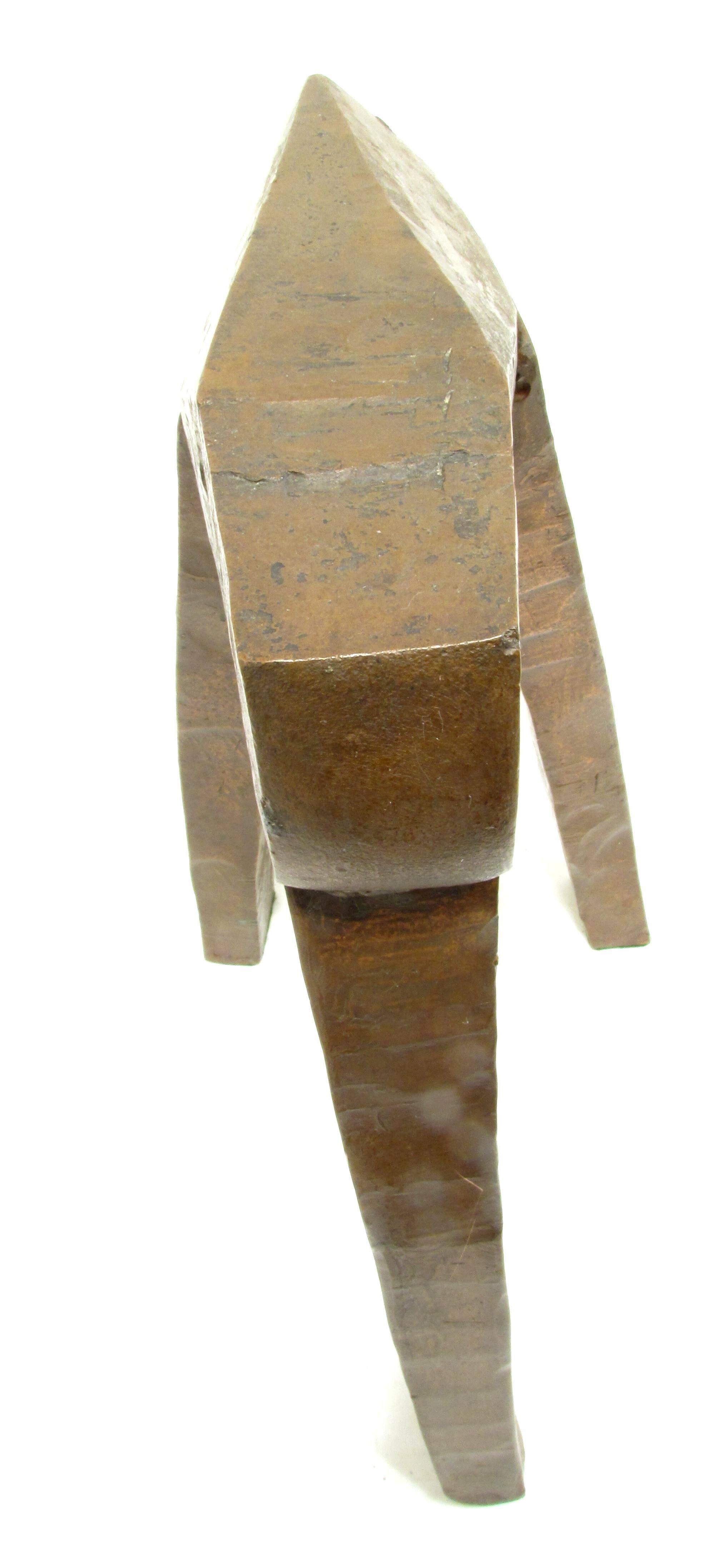 Late 20th Century Small Abstract Bronze Brutalist Sculpture