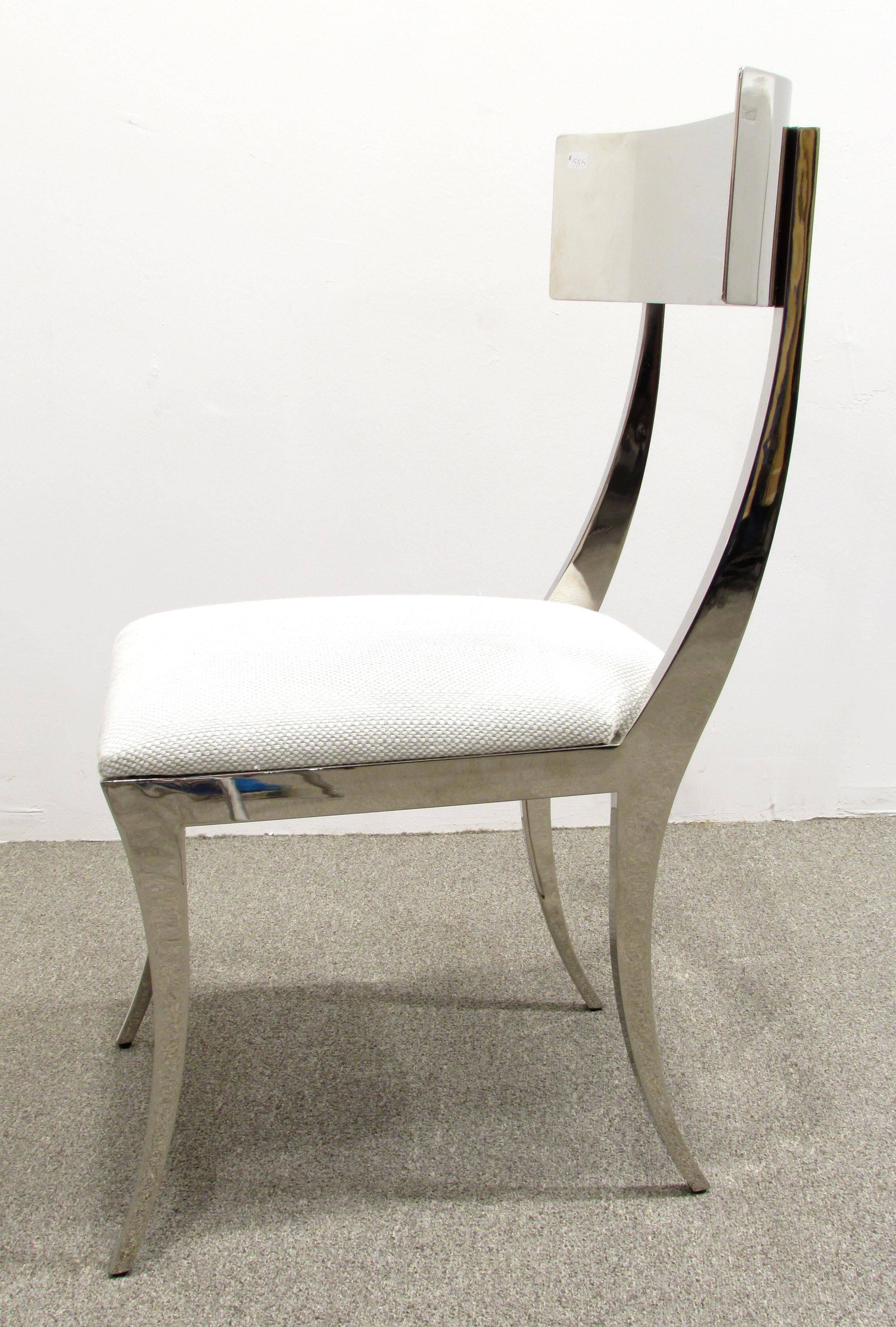 Contemporary Chrome Klismos Chair