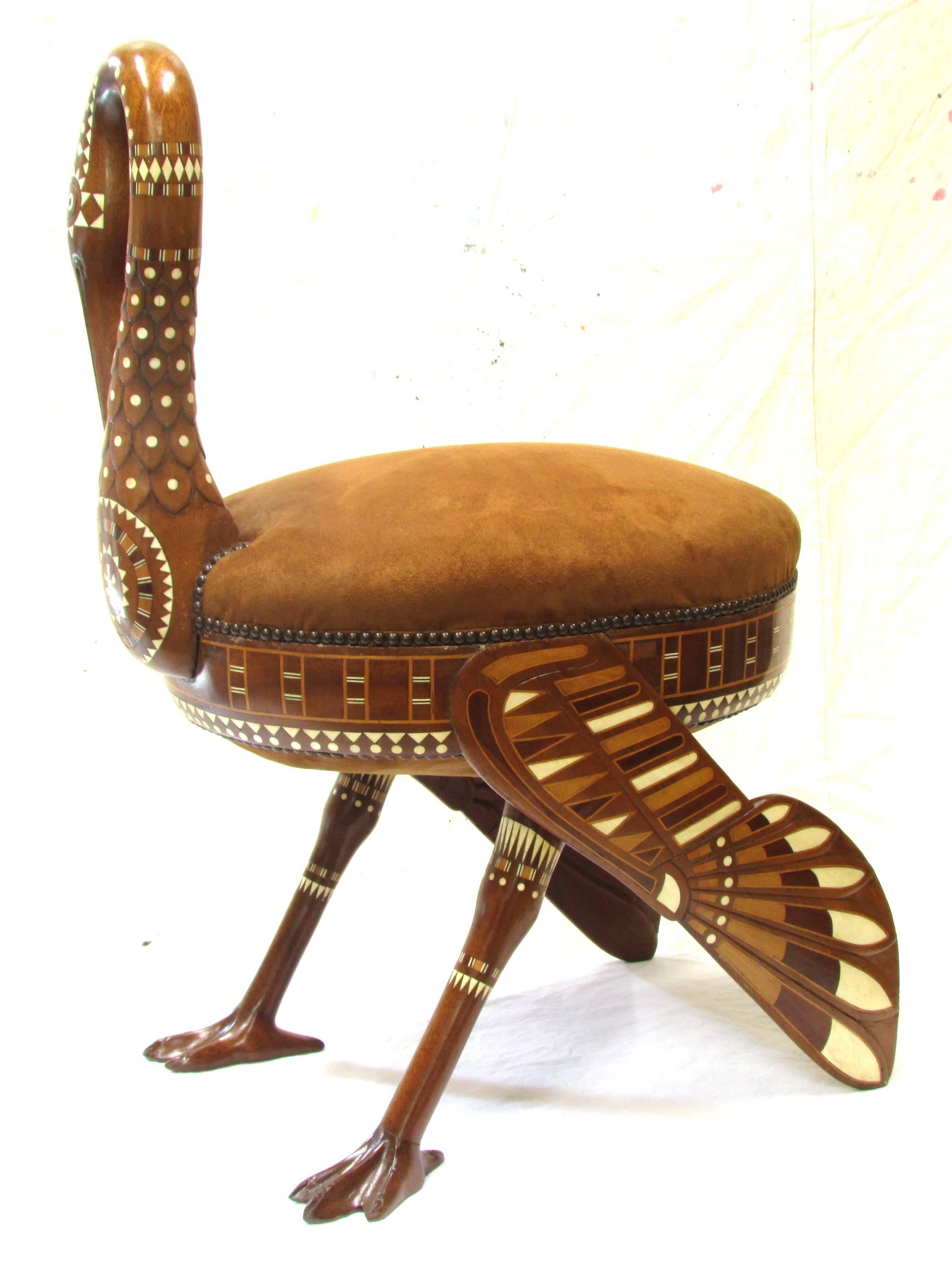 Indian Egyptian Revival Ibis Stool