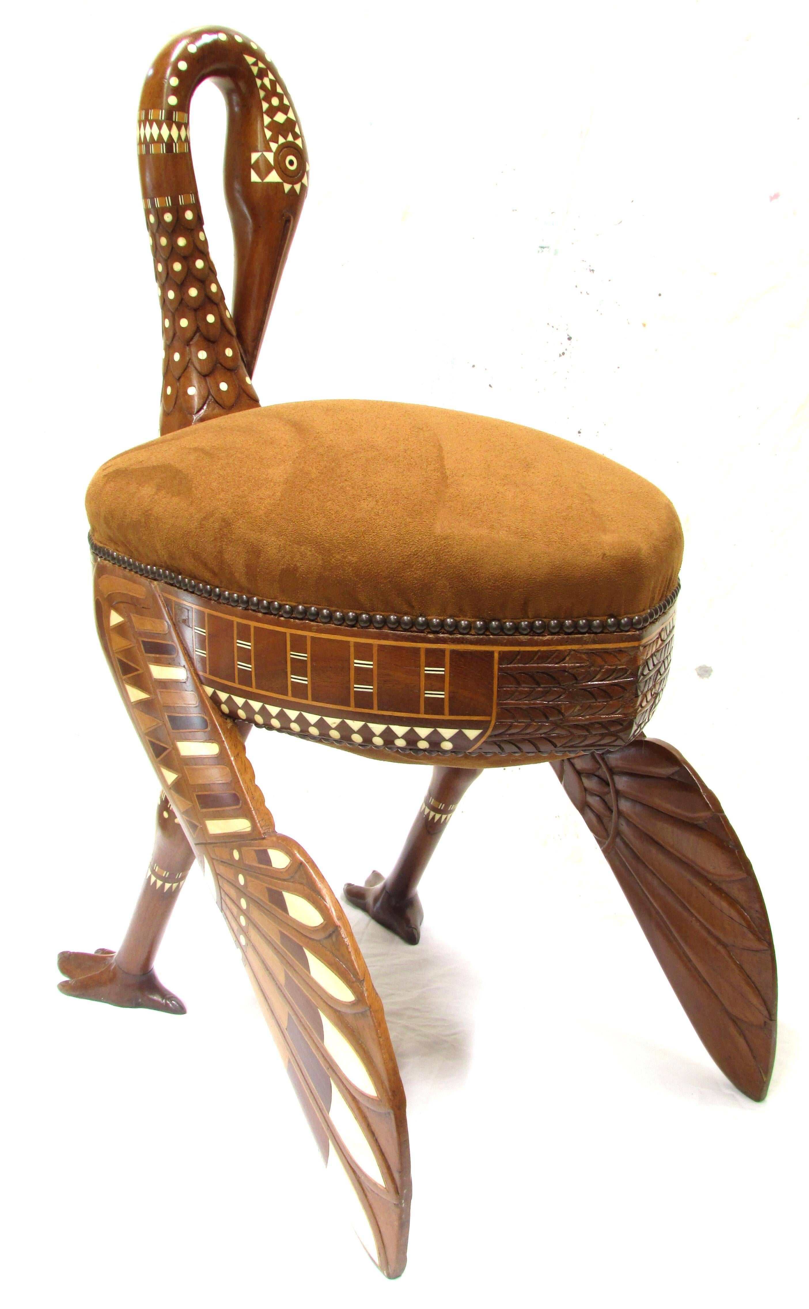 Egyptian Revival Ibis Stool In Excellent Condition In High Point, NC