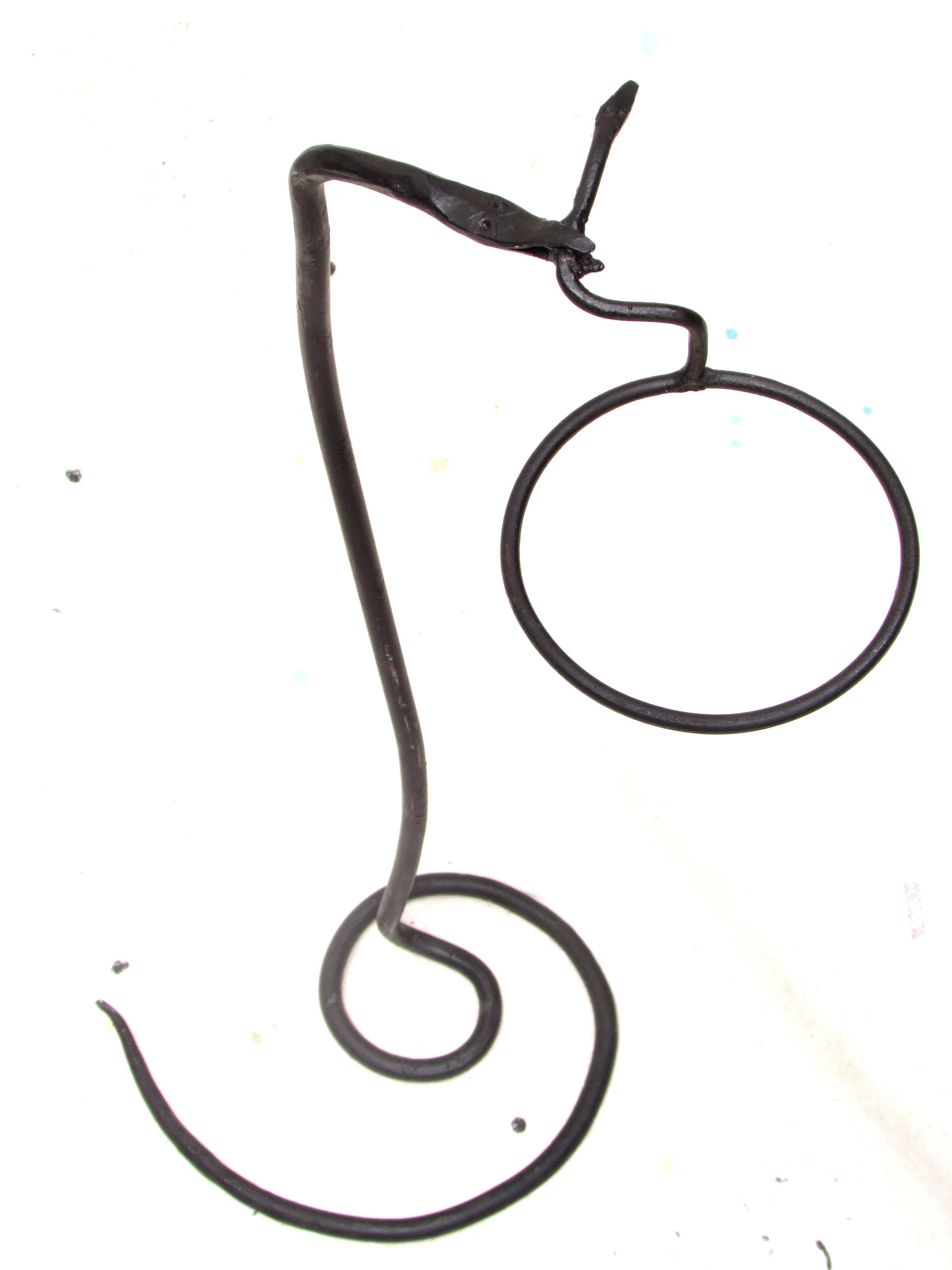 American Wrought Iron Snake Umbrella or Cane Stand For Sale