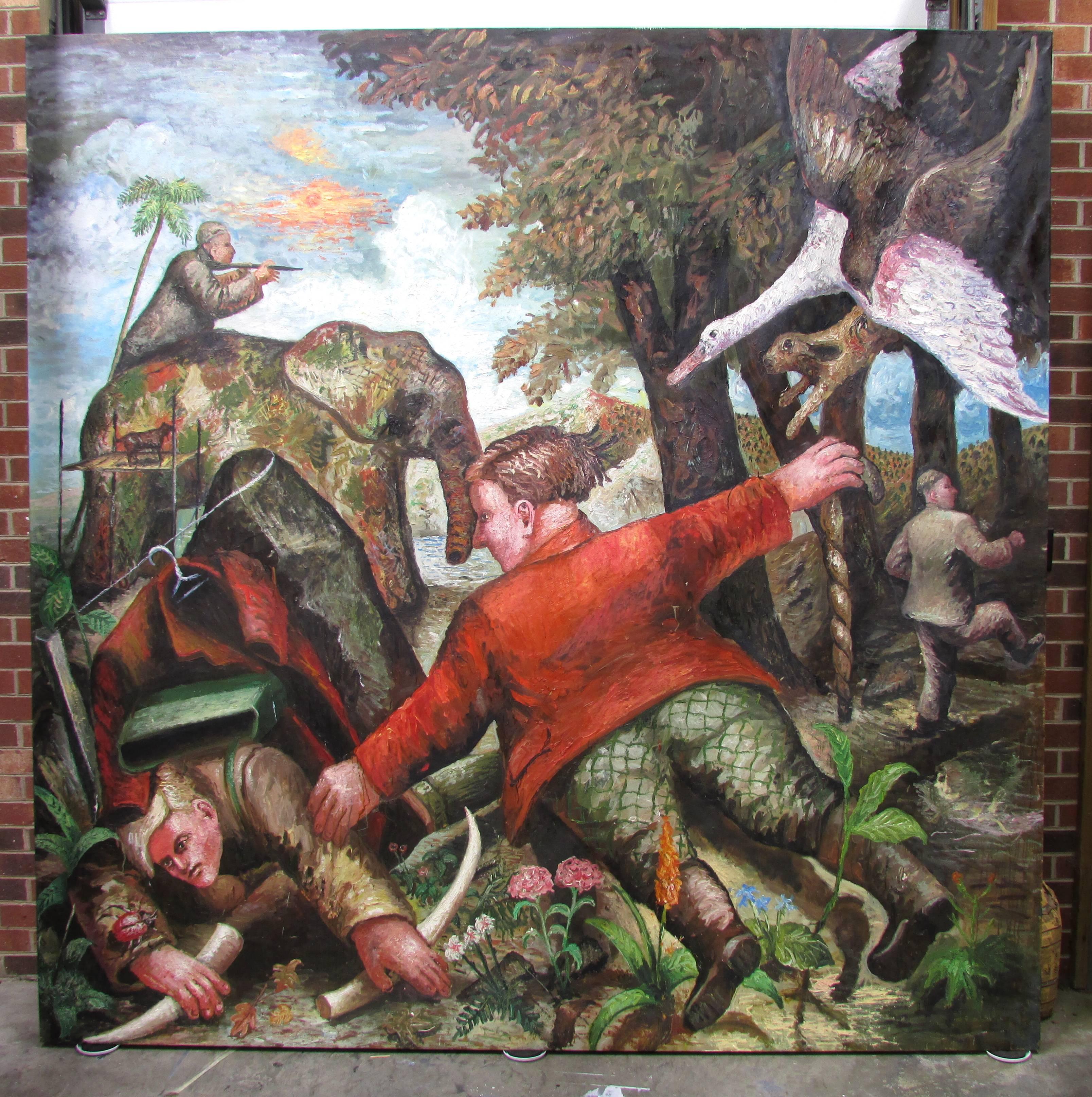 Large oil on canvas by Steven Campbell (1953-2007) titled 