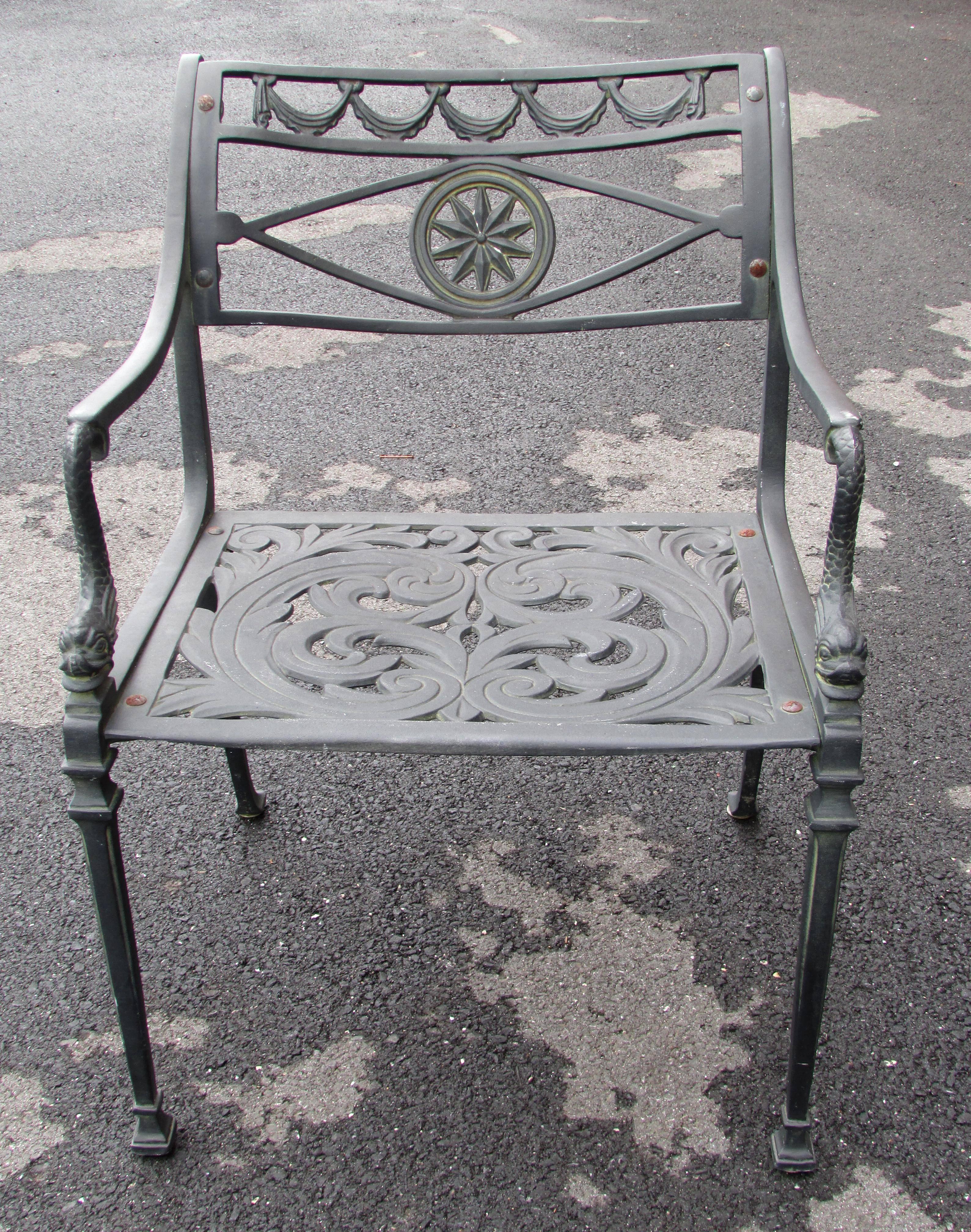 Mid-20th Century Set of Four Neoclassical Garden Chairs