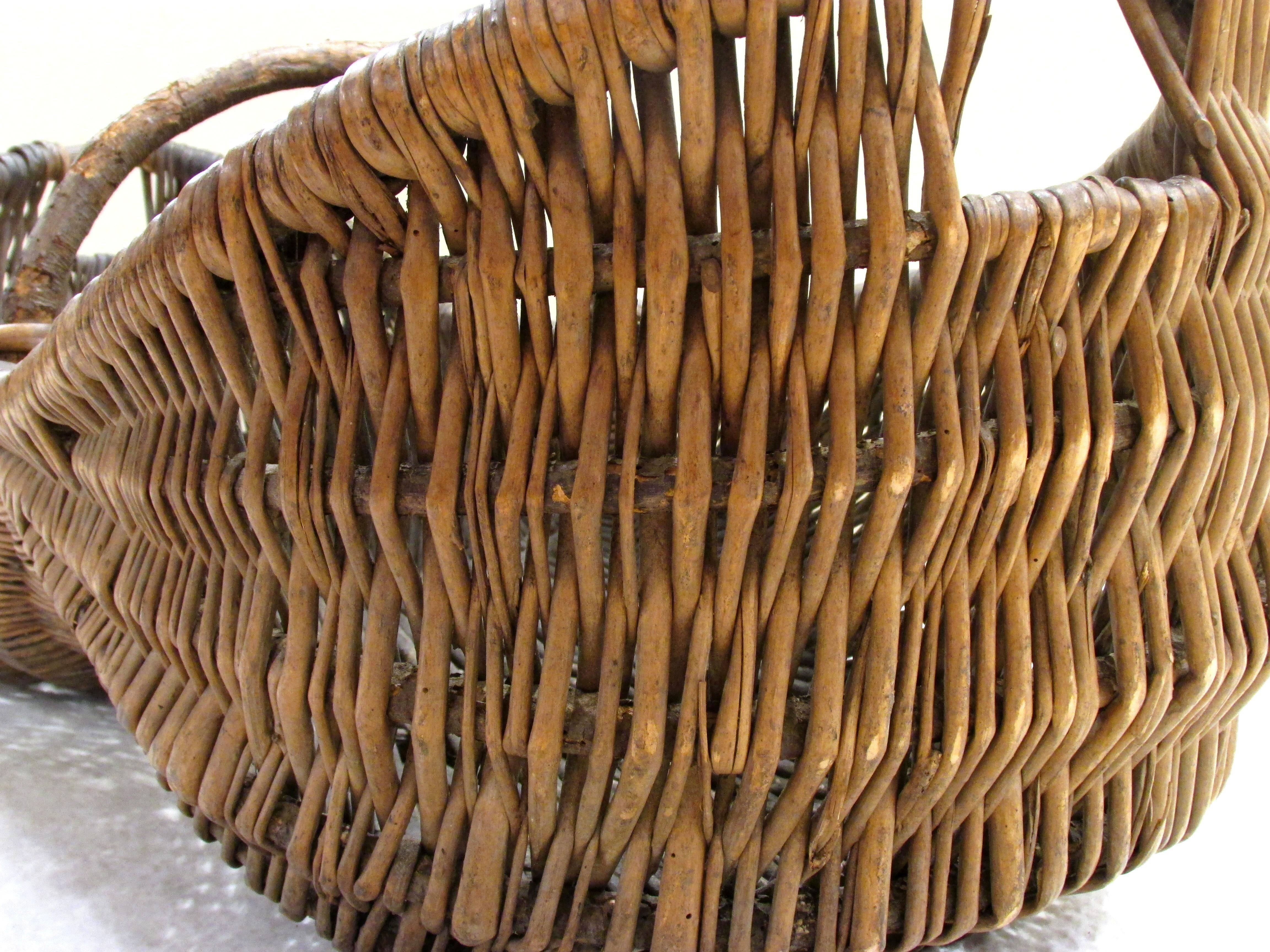 Large Antique Gathering Basket 1