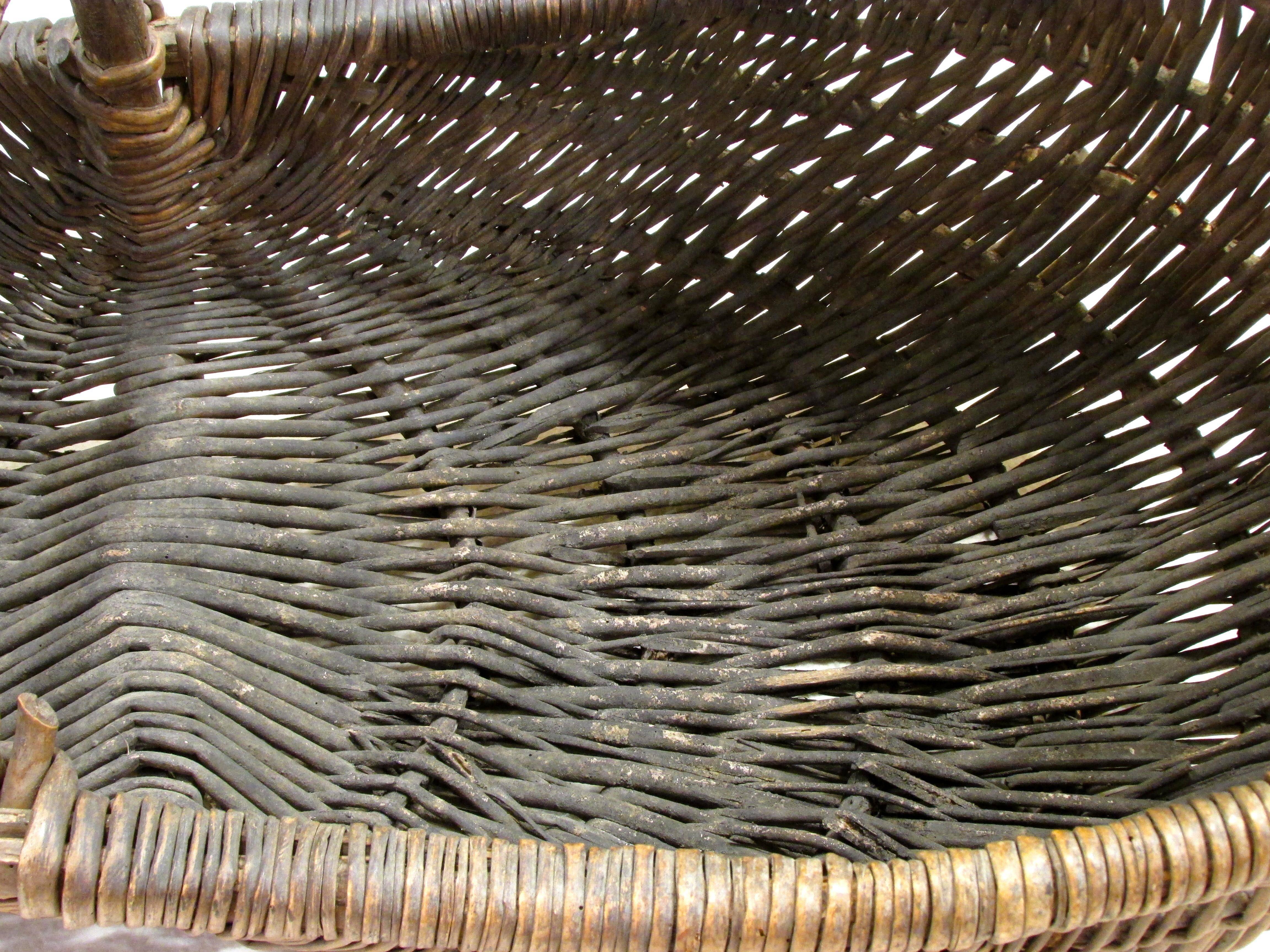 Large Antique Gathering Basket 2