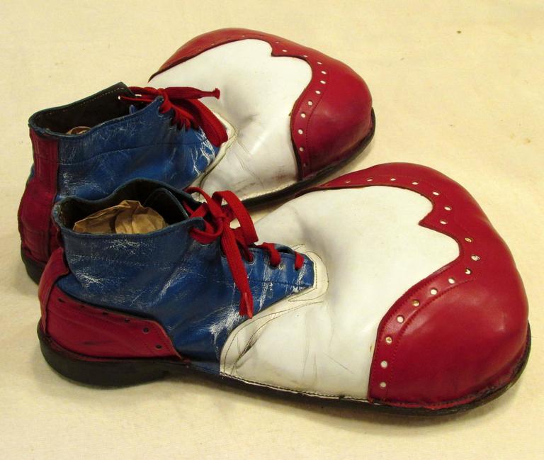 Red, White and Blue Vintage Clown Shoes at 1stDibs