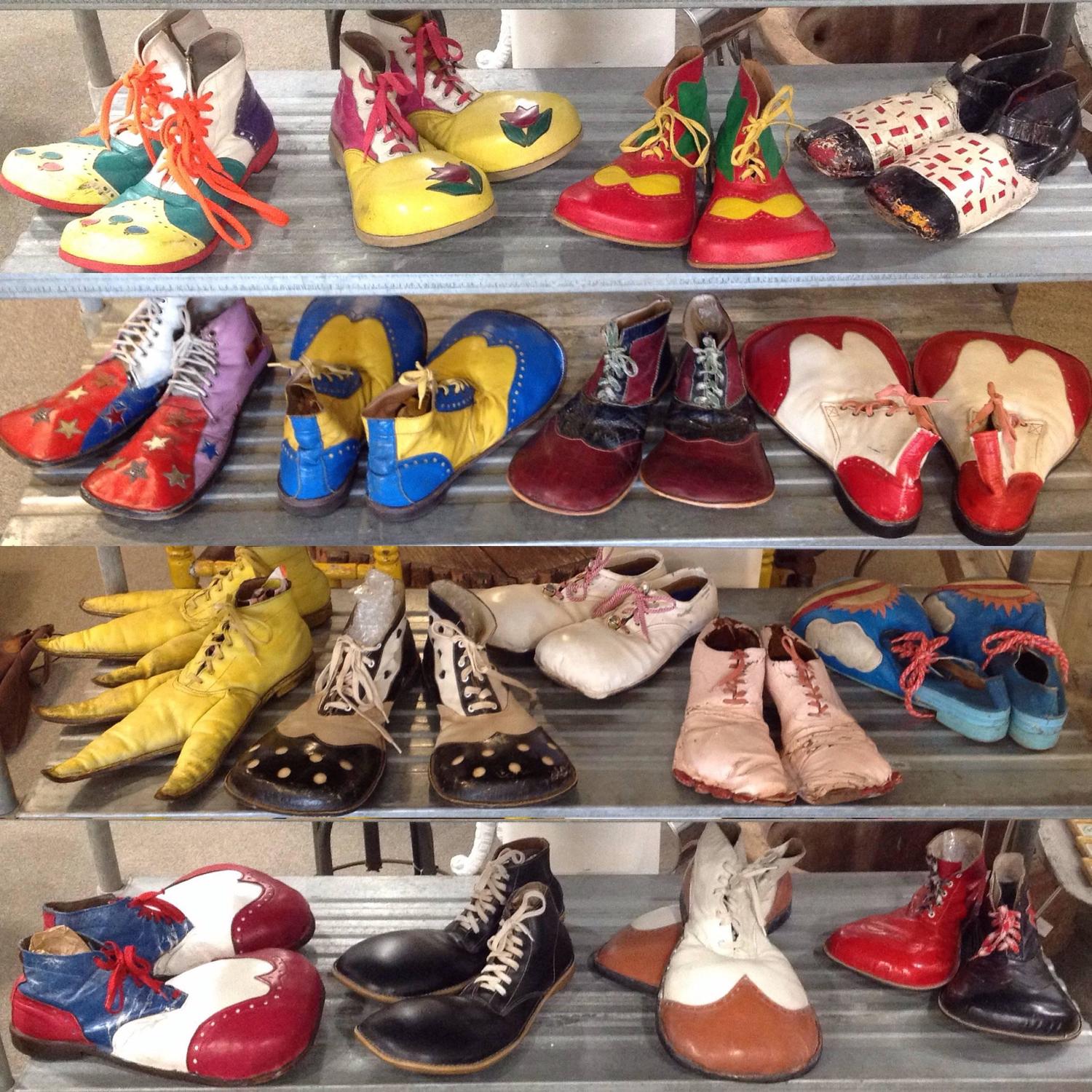 Red and Black Clown Shoes For Sale at 1stdibs