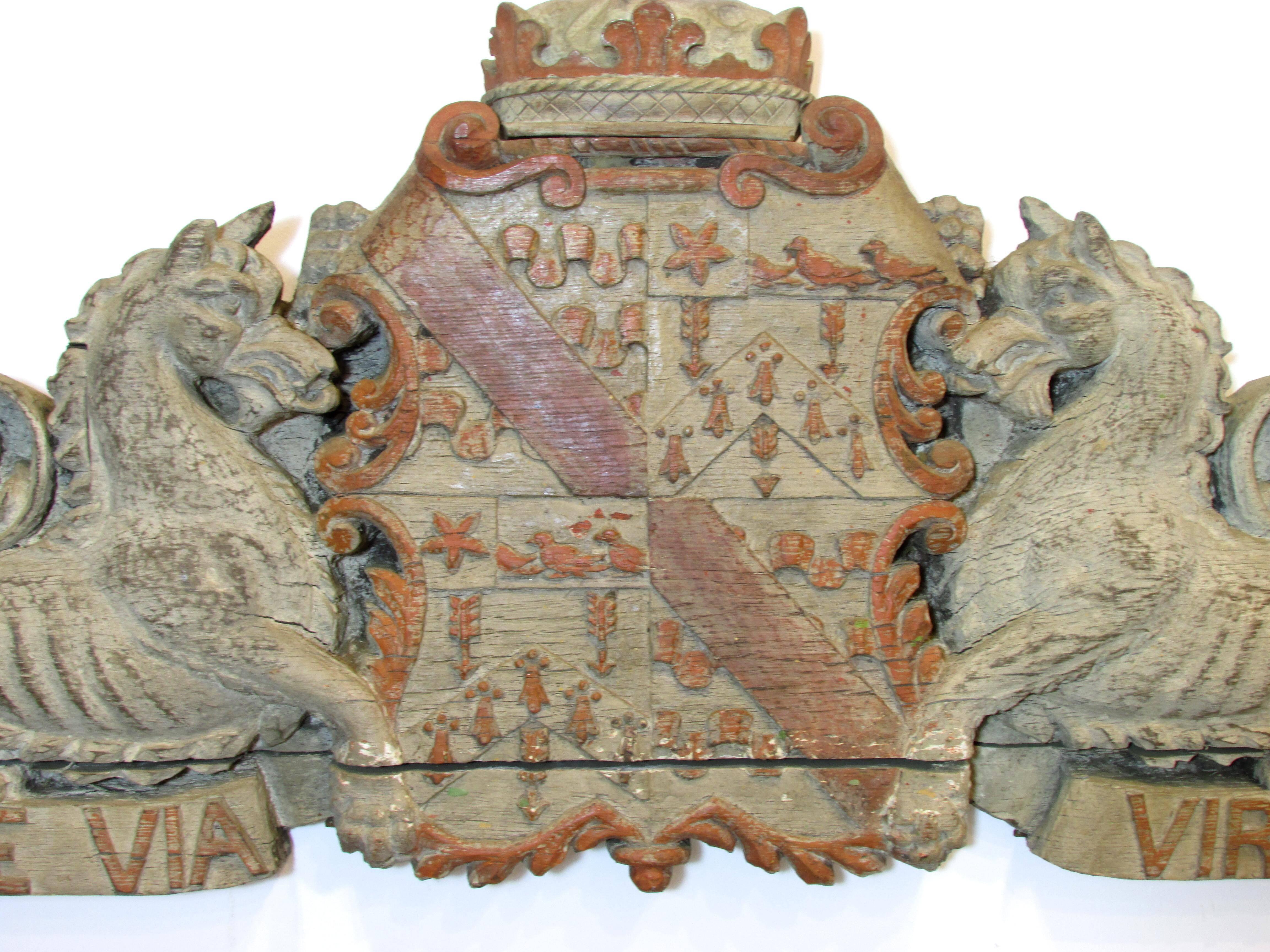 Irish Carved Wooden Coat-of-Arms