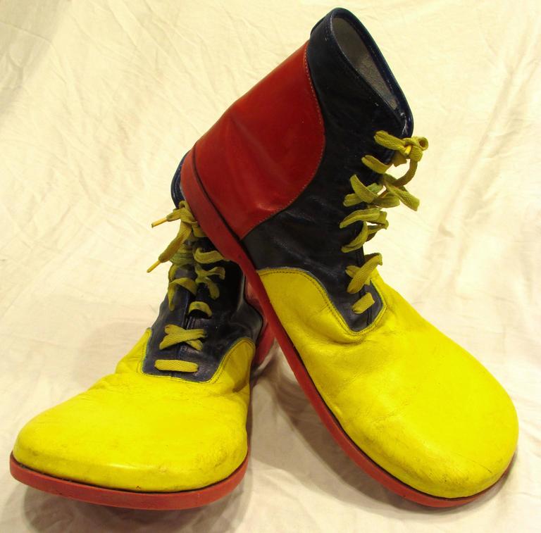 Big Yellow, Red and Blue Clown Shoes at 1stdibs