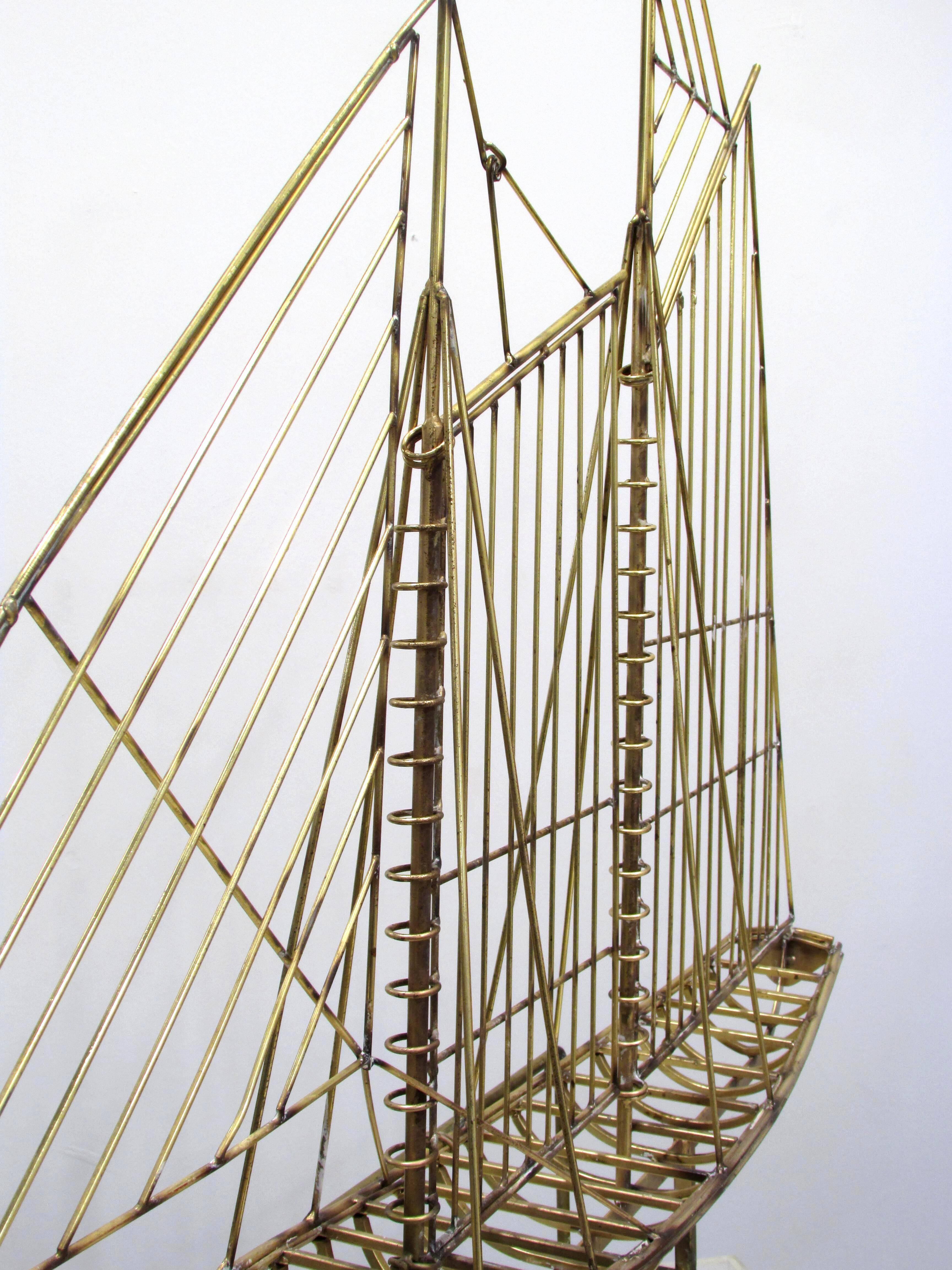 Late 20th Century Large Jere Brass Ship
