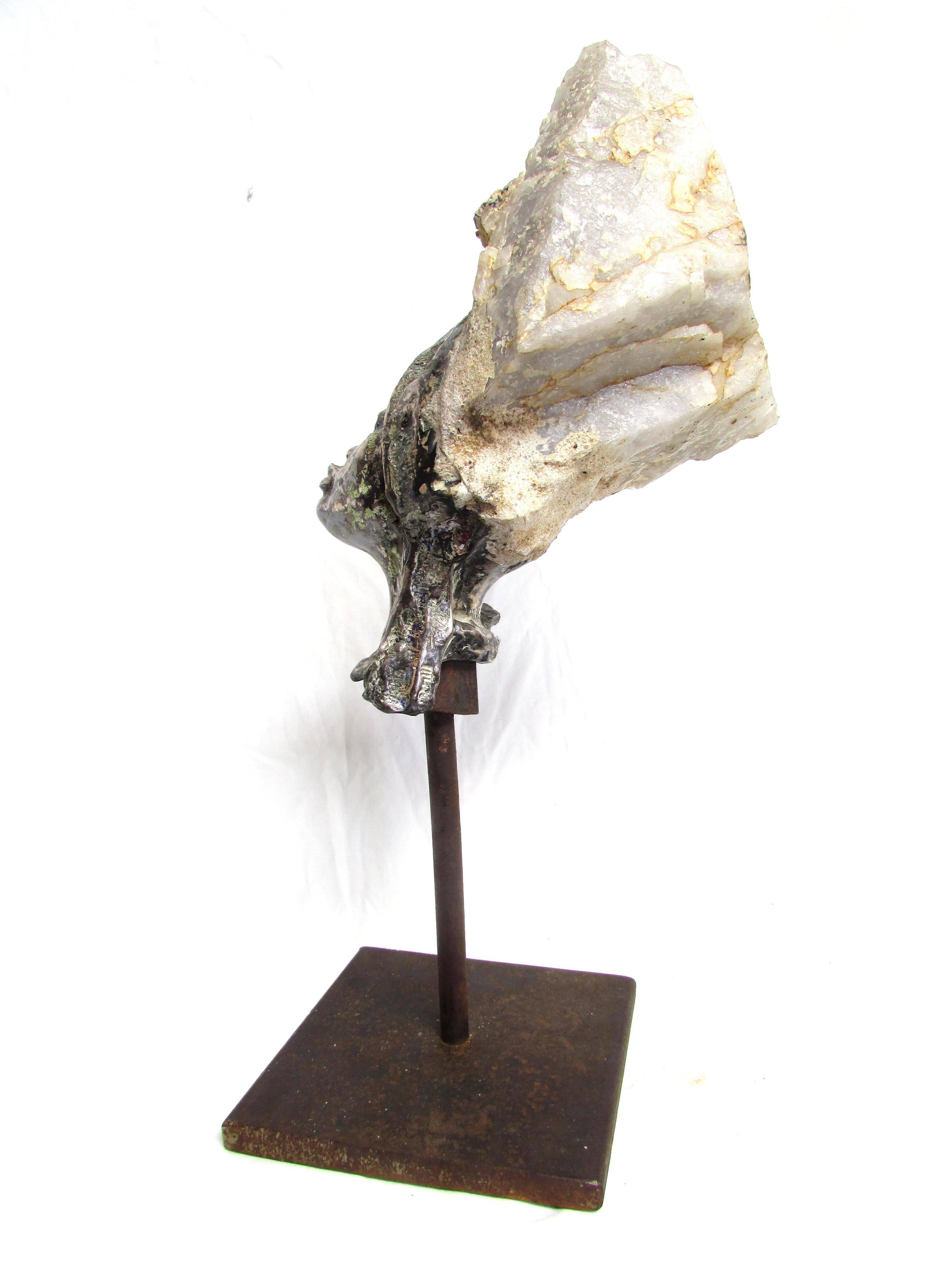 Quartz and Silver Goddess by Aurelio Teno In Excellent Condition For Sale In High Point, NC