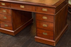 Mahogany Campaign Partners Desk, circa 1860