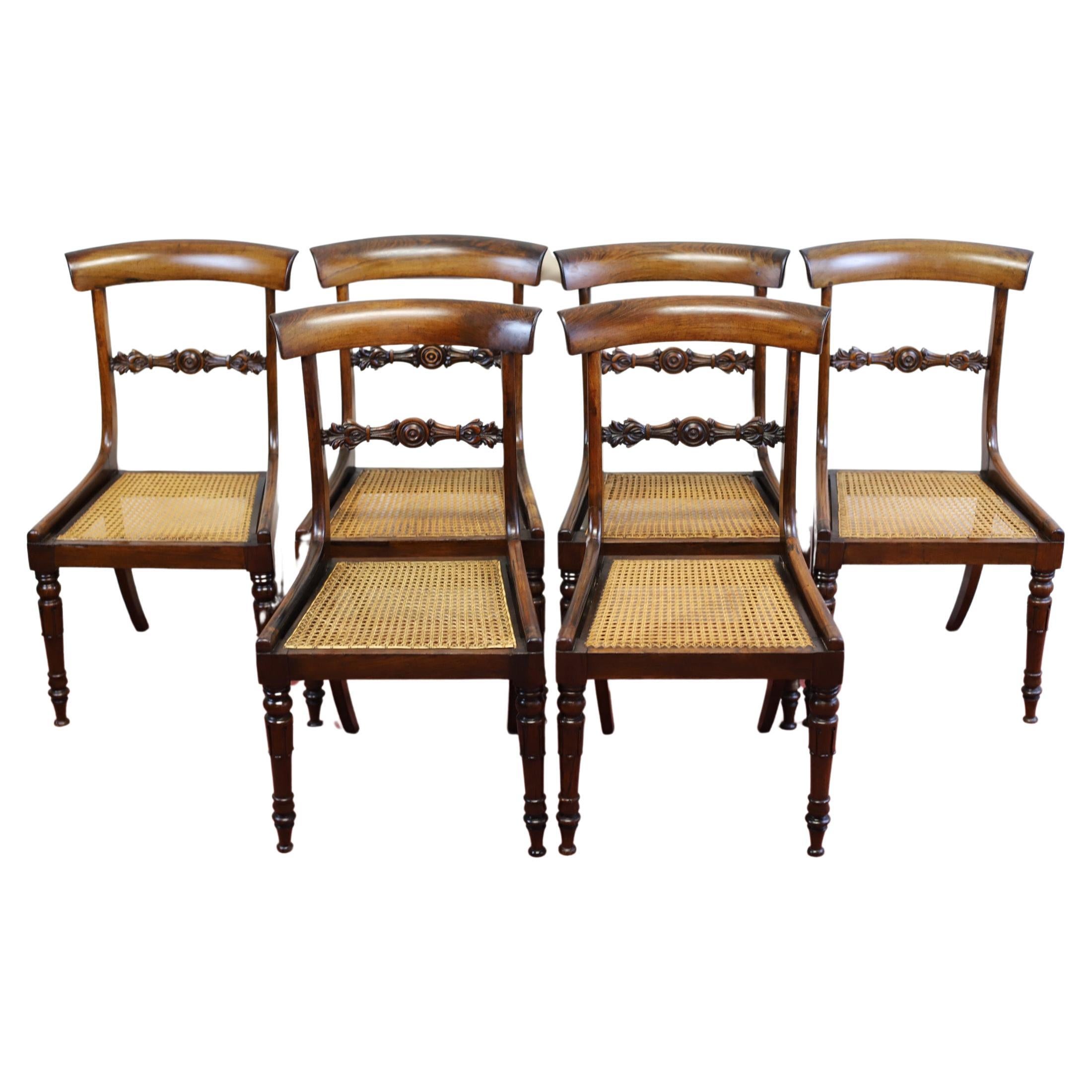 Beautiful Set Of Six William IV  Dining Chairs  For Sale
