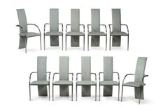 Belgo Chrom (BELGA, FABRICADO EN 1966), mesa «Demi-Lune» y sillas de comedor