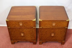 R.E.H. Kennedy for Harrods Lovely Pair Of Military Campaign Style Nightstands