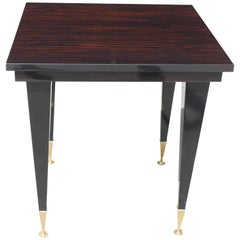 French Art Deco Exotic Macassar Ebony Game Table or Center Table, circa 1940s