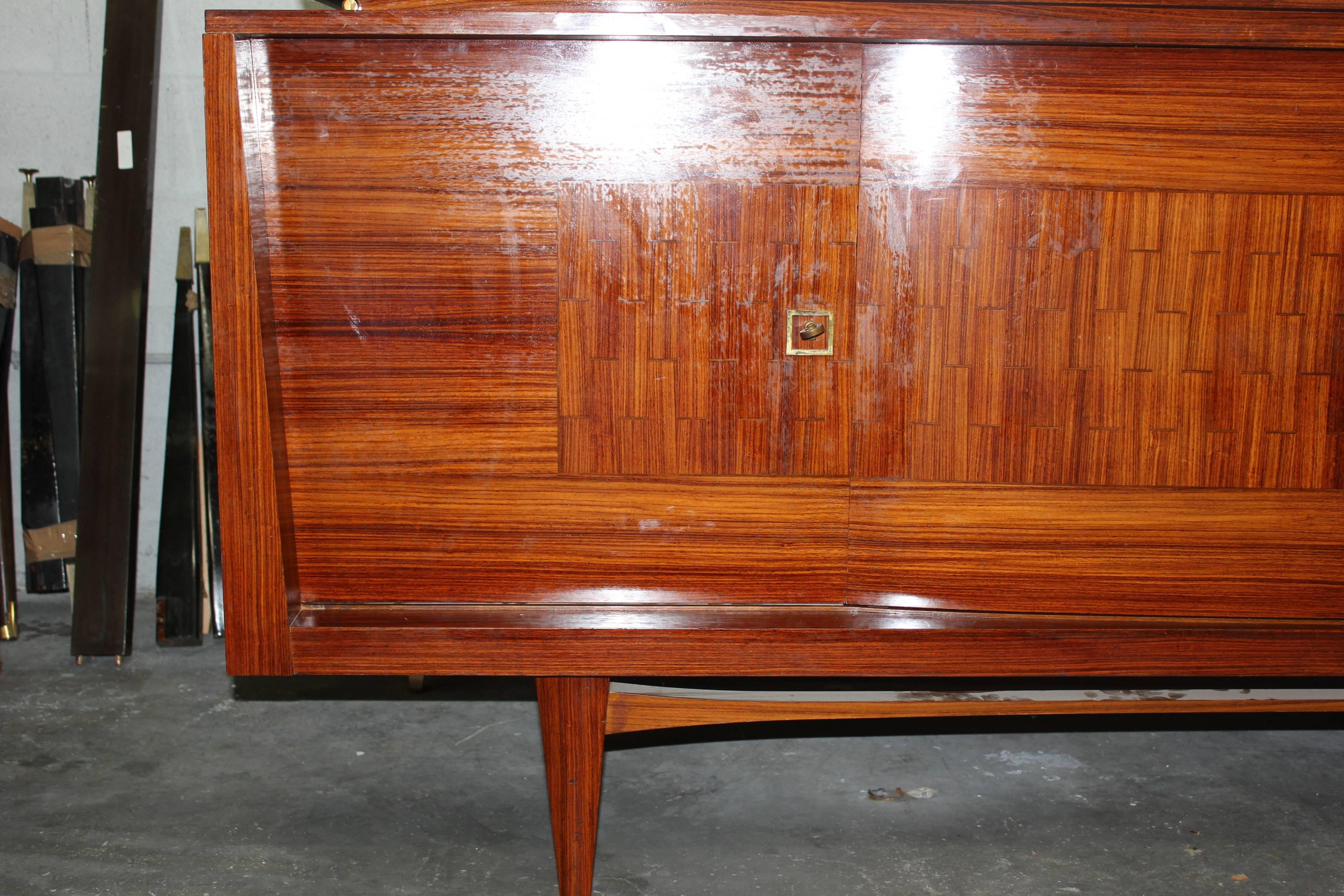 French Large Art Deco Sideboard / Buffet Palisander, circa 1940s 