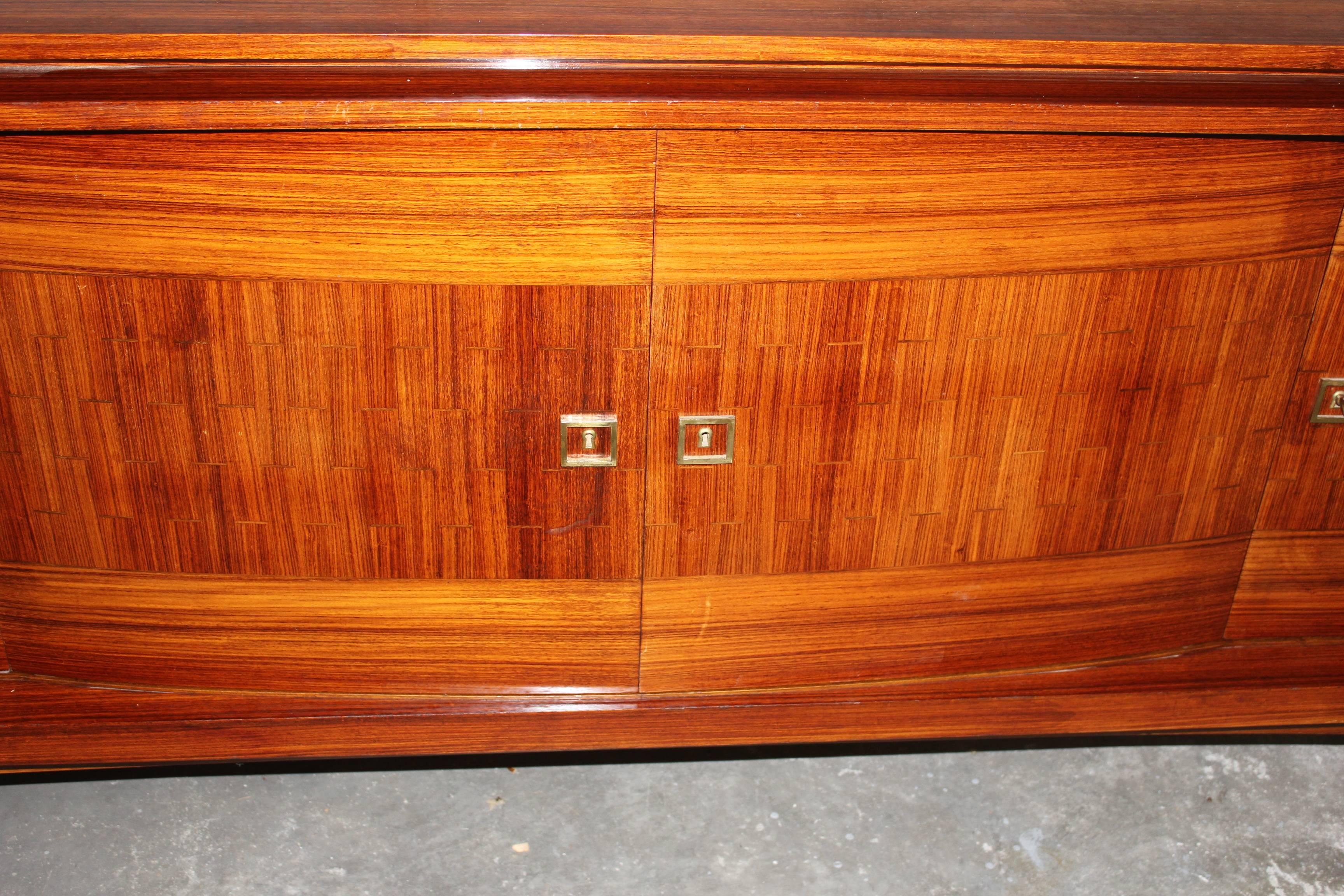 Large Art Deco Sideboard / Buffet Palisander, circa 1940s  In Excellent Condition In Hialeah, FL