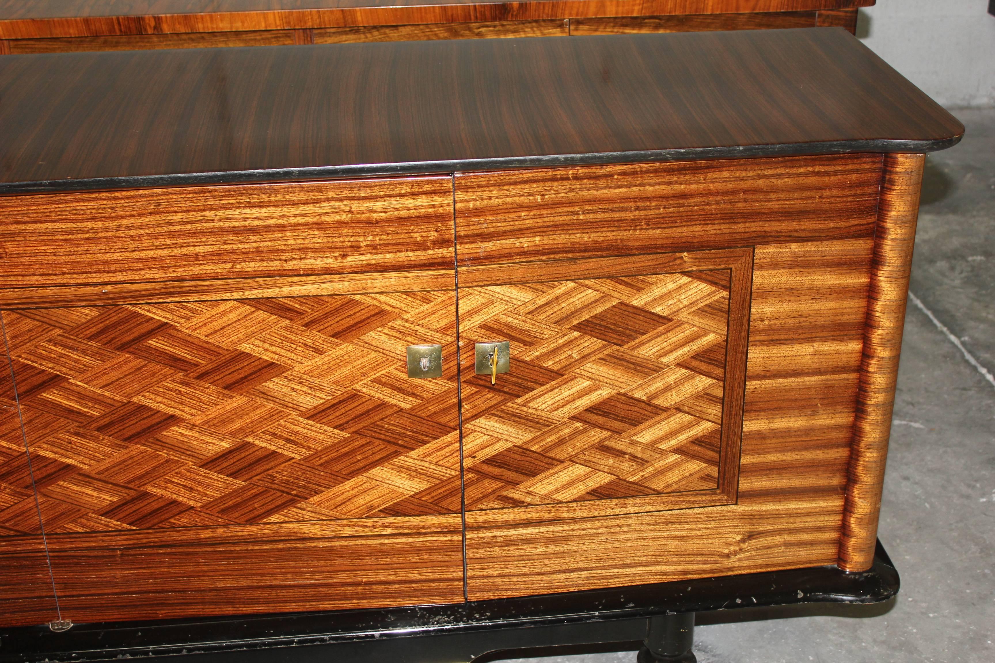 French Art Deco Exotic Macassar Ebony Buffet, circa 1940s 1