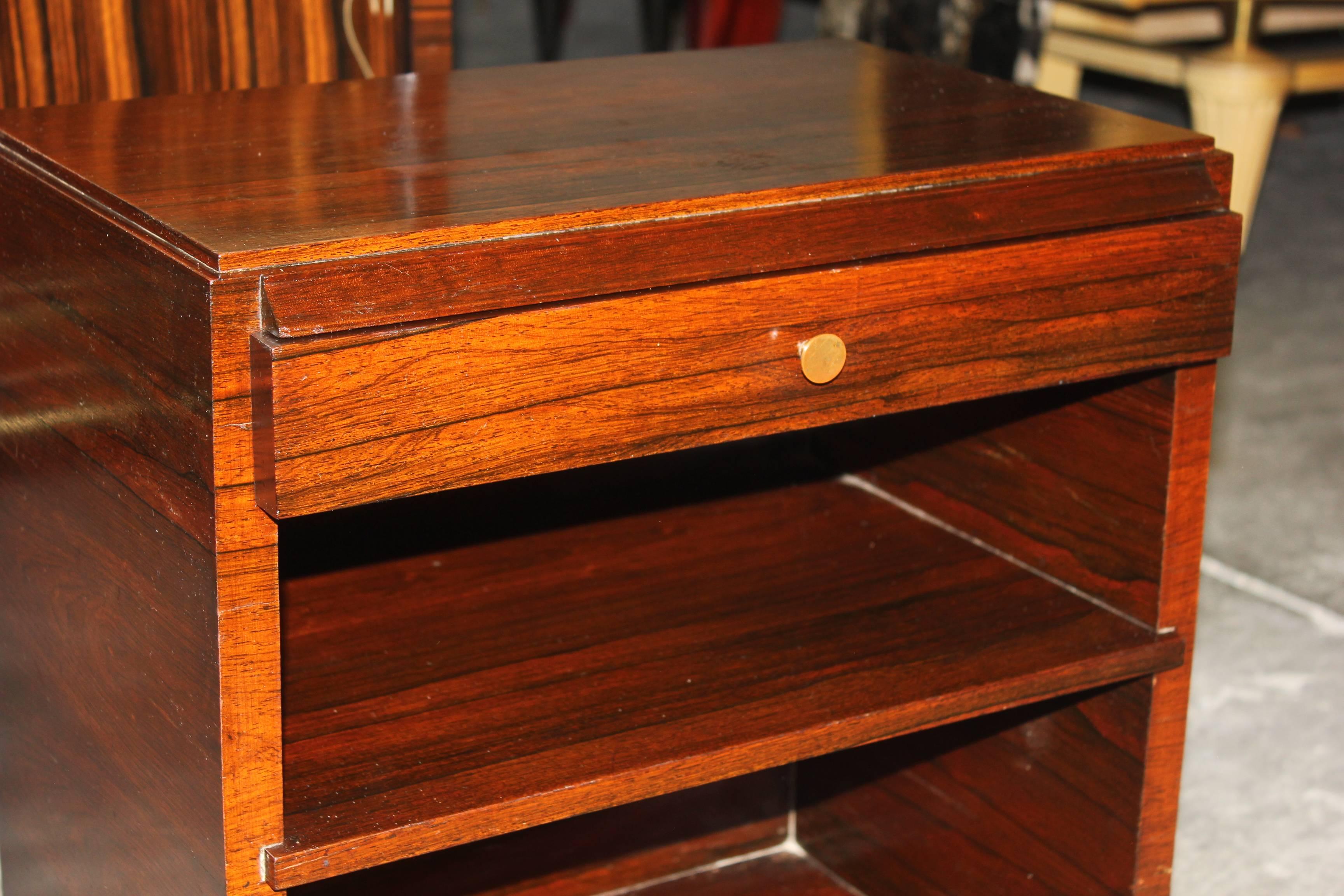 French Art Deco Palisander Nightstand by Maxime Old, circa 1940s In Excellent Condition In Hialeah, FL
