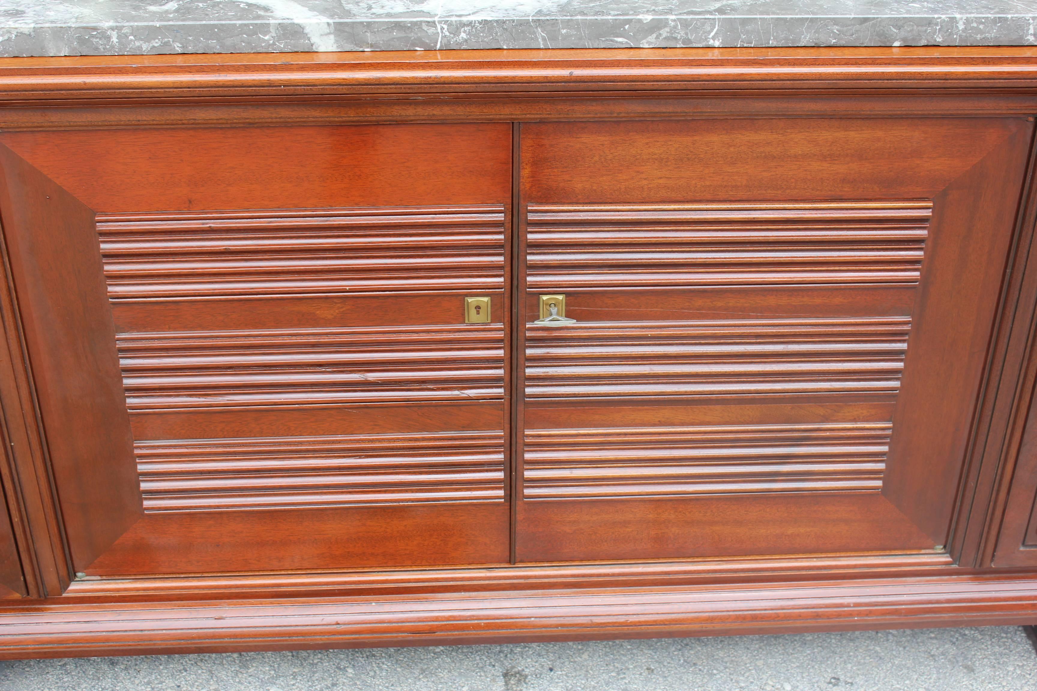 Documented Masterpiece French Art Deco Solid Mahogany Buffet by Maxime Old For Sale 2