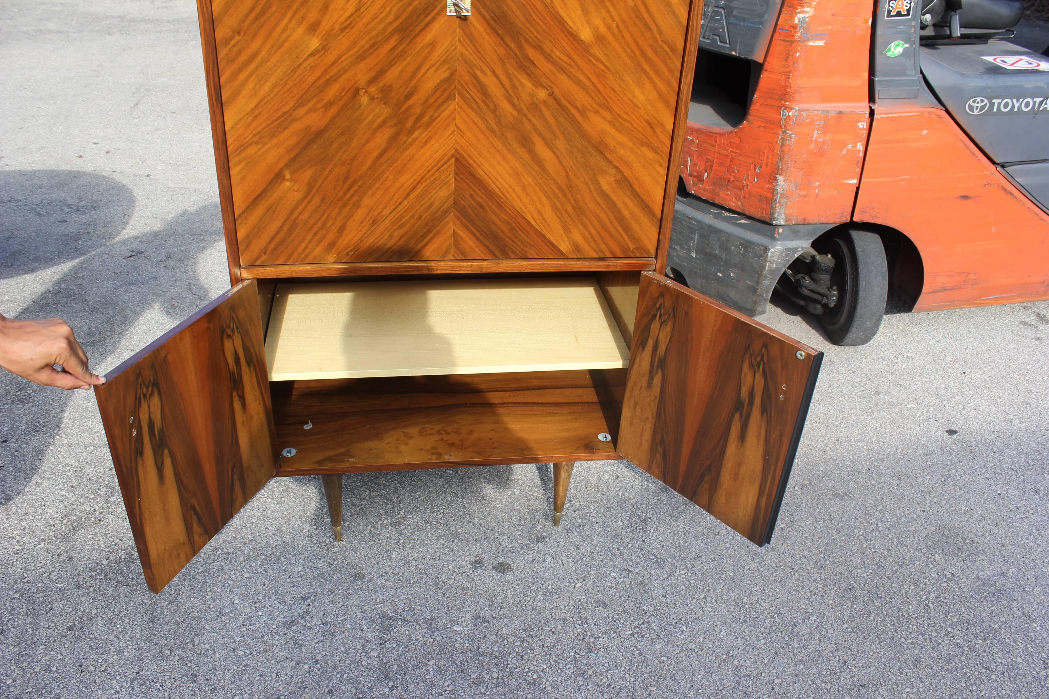 French Art Deco/Art Modern Exotic Walnut Secretary, circa 1940s 5