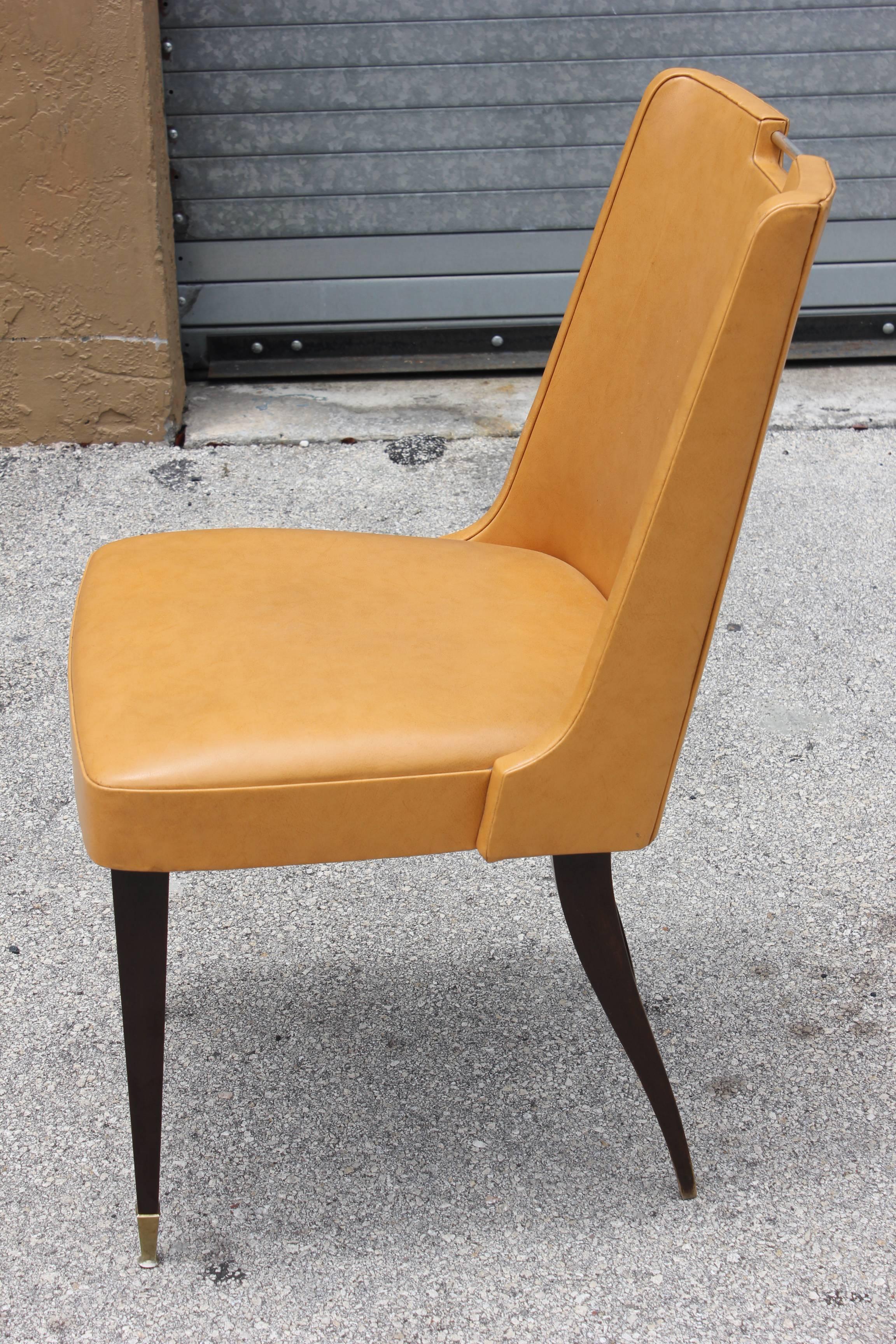 Mid-20th Century Set of Six Fantastic French Art Moderne Dining Chairs, circa 1940s