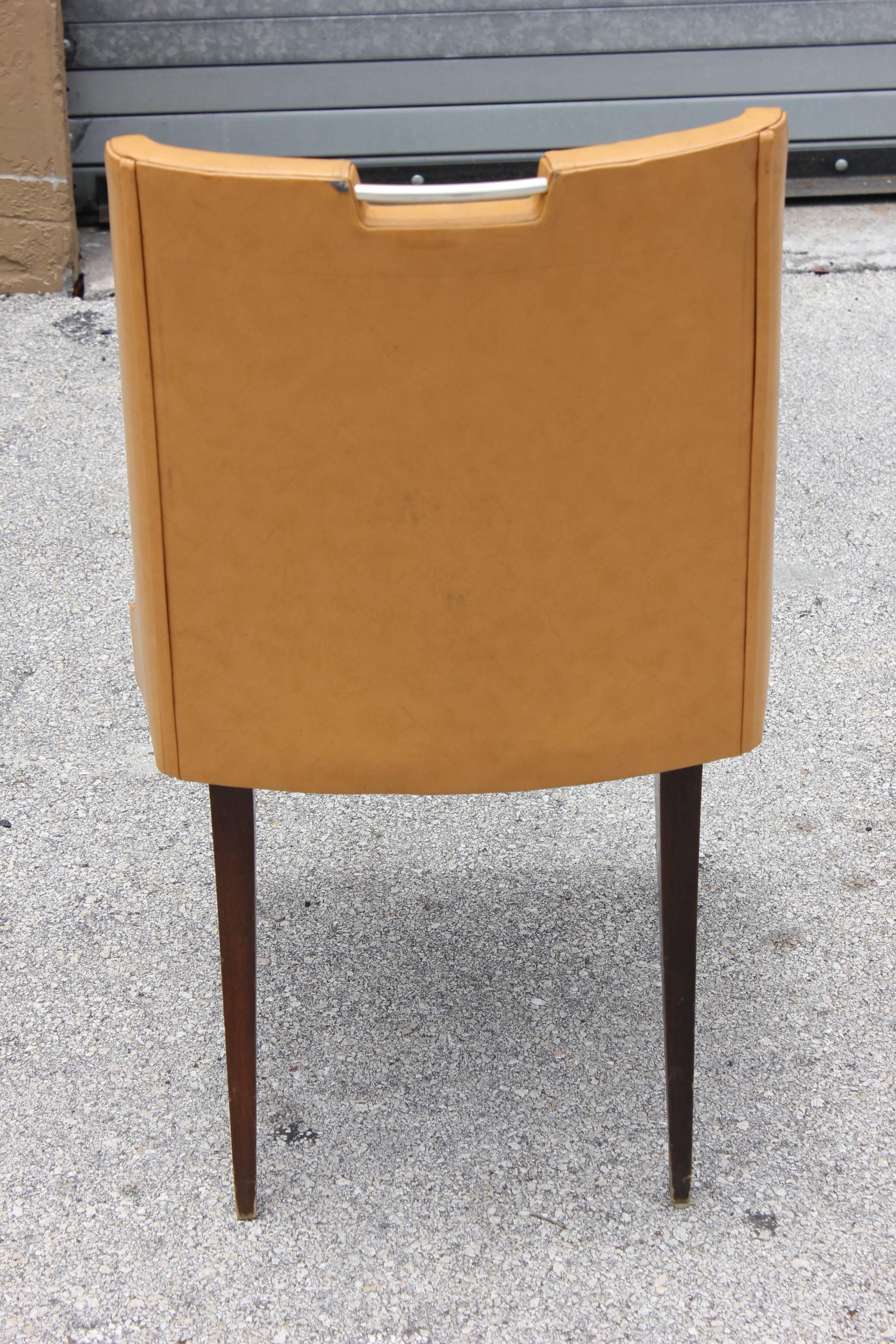 Set of Six Fantastic French Art Moderne Dining Chairs, circa 1940s 2