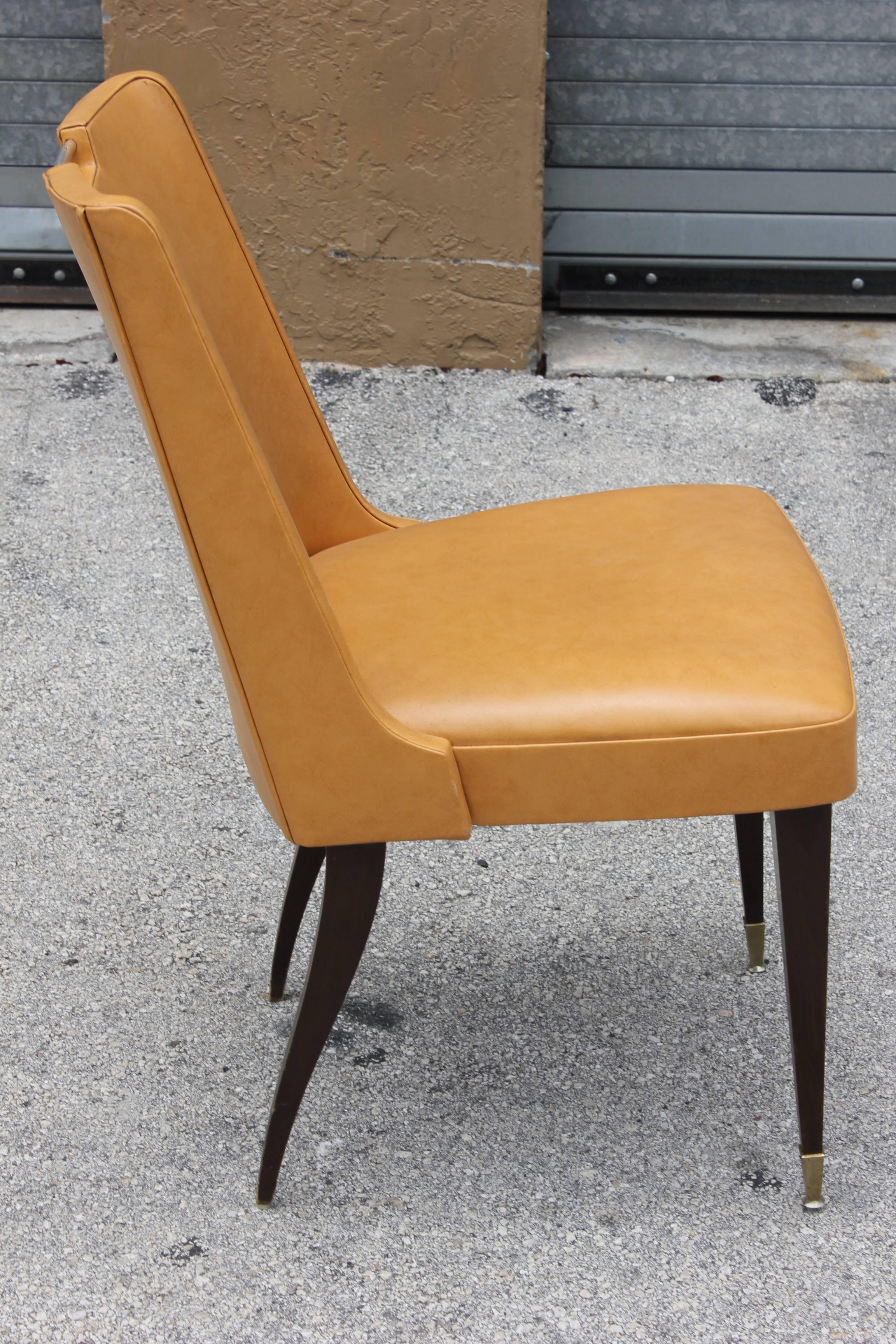 Set of Six Fantastic French Art Moderne Dining Chairs, circa 1940s 3
